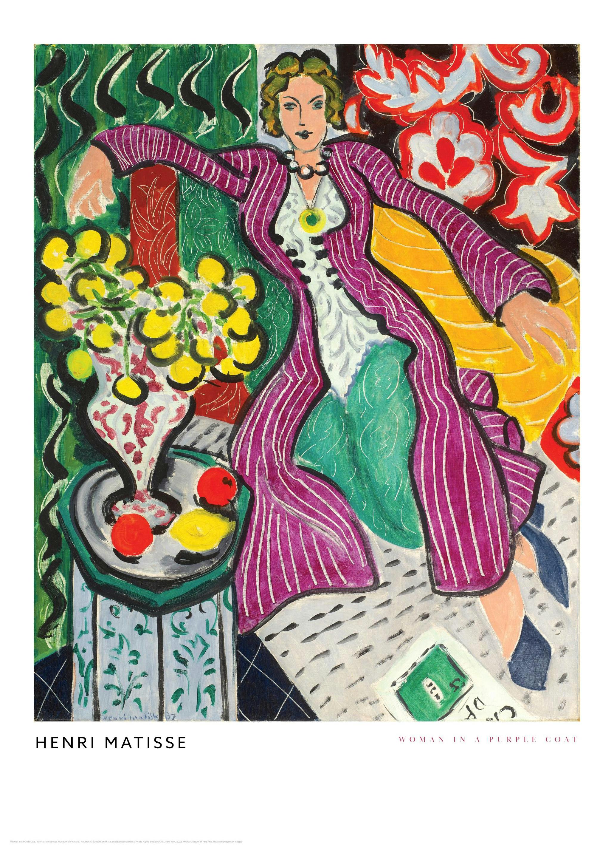 Prints Matisse - Woman in a Purple Coat Poster (30x40 cm) - Poster Store