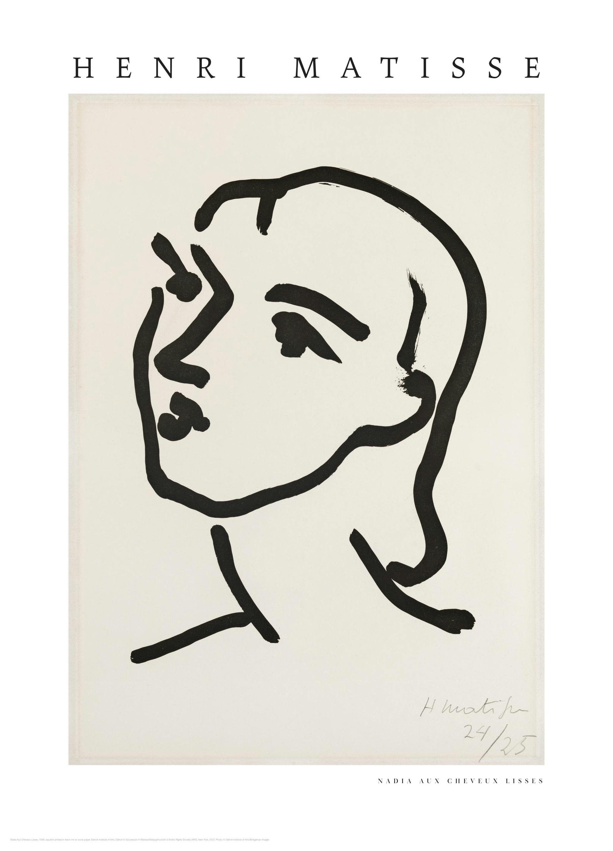 Matisse - Nadia Aux Cheveux Lisses Poster (50x70 cm) - Poster Store
