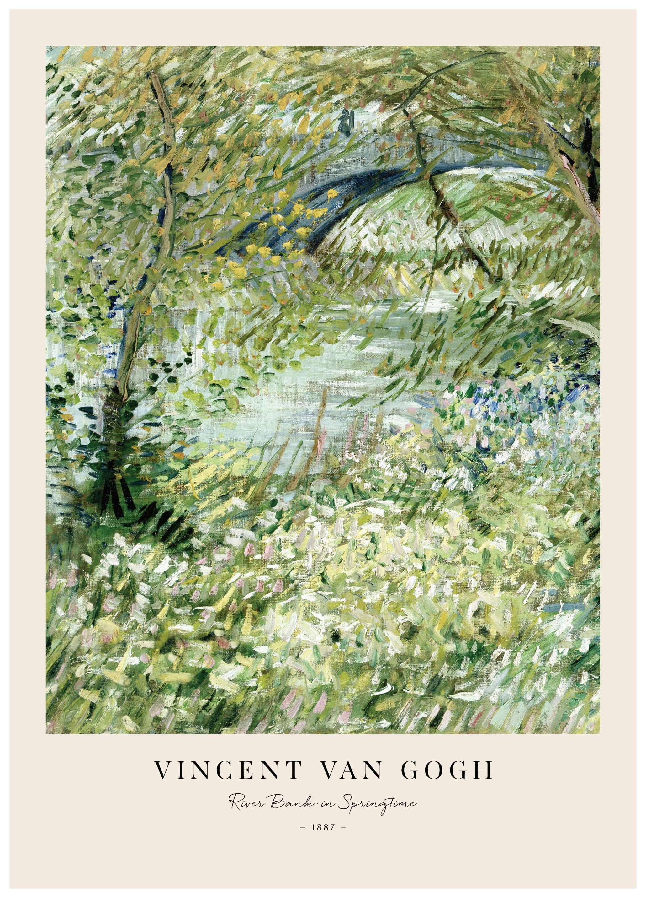 Van Gogh - Rivieroever in de Lente Poster (70x100 cm) - Poster Store