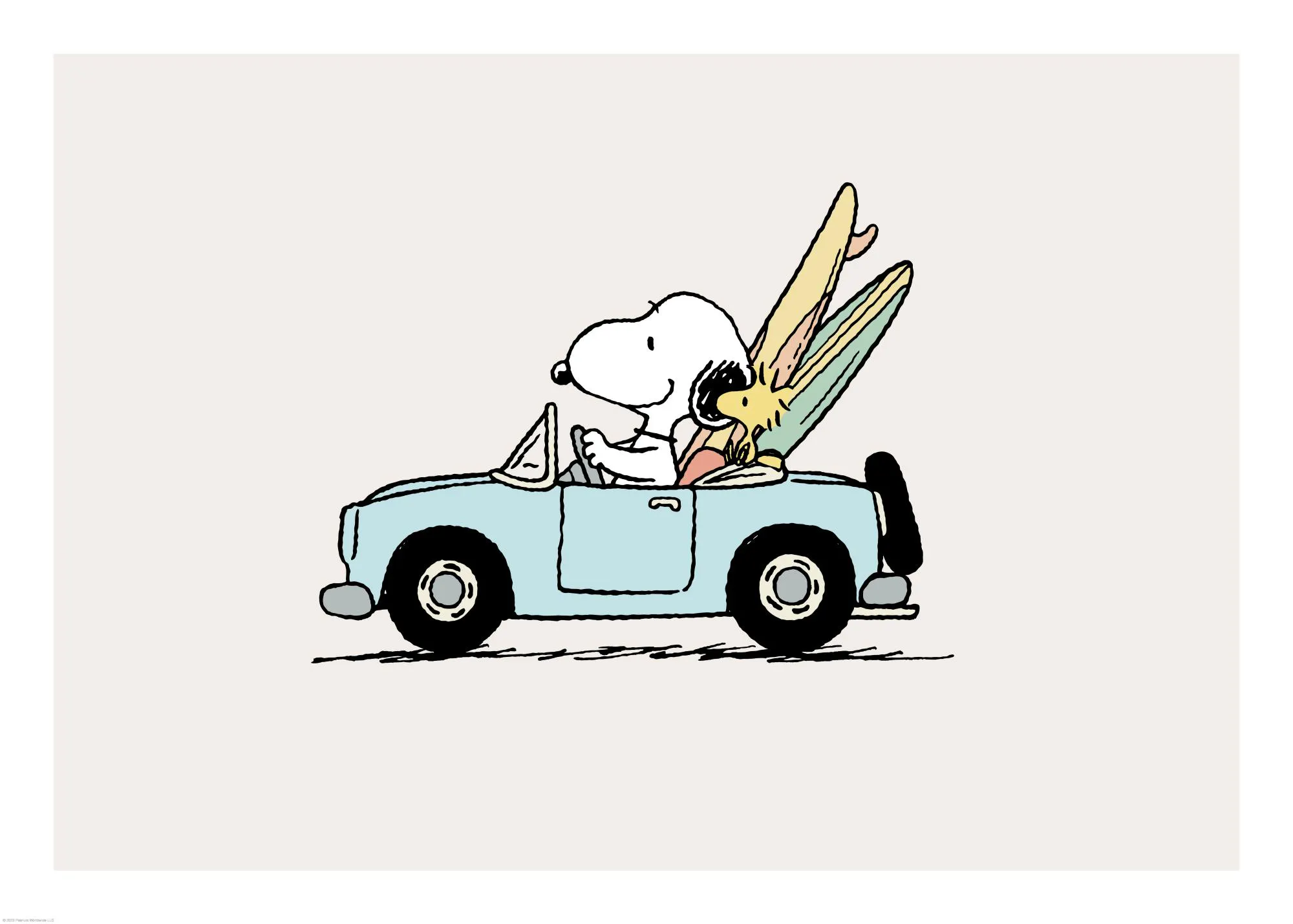 Snoopy and Woodstock 花と友情のイラストポスター | Poster Store JP
