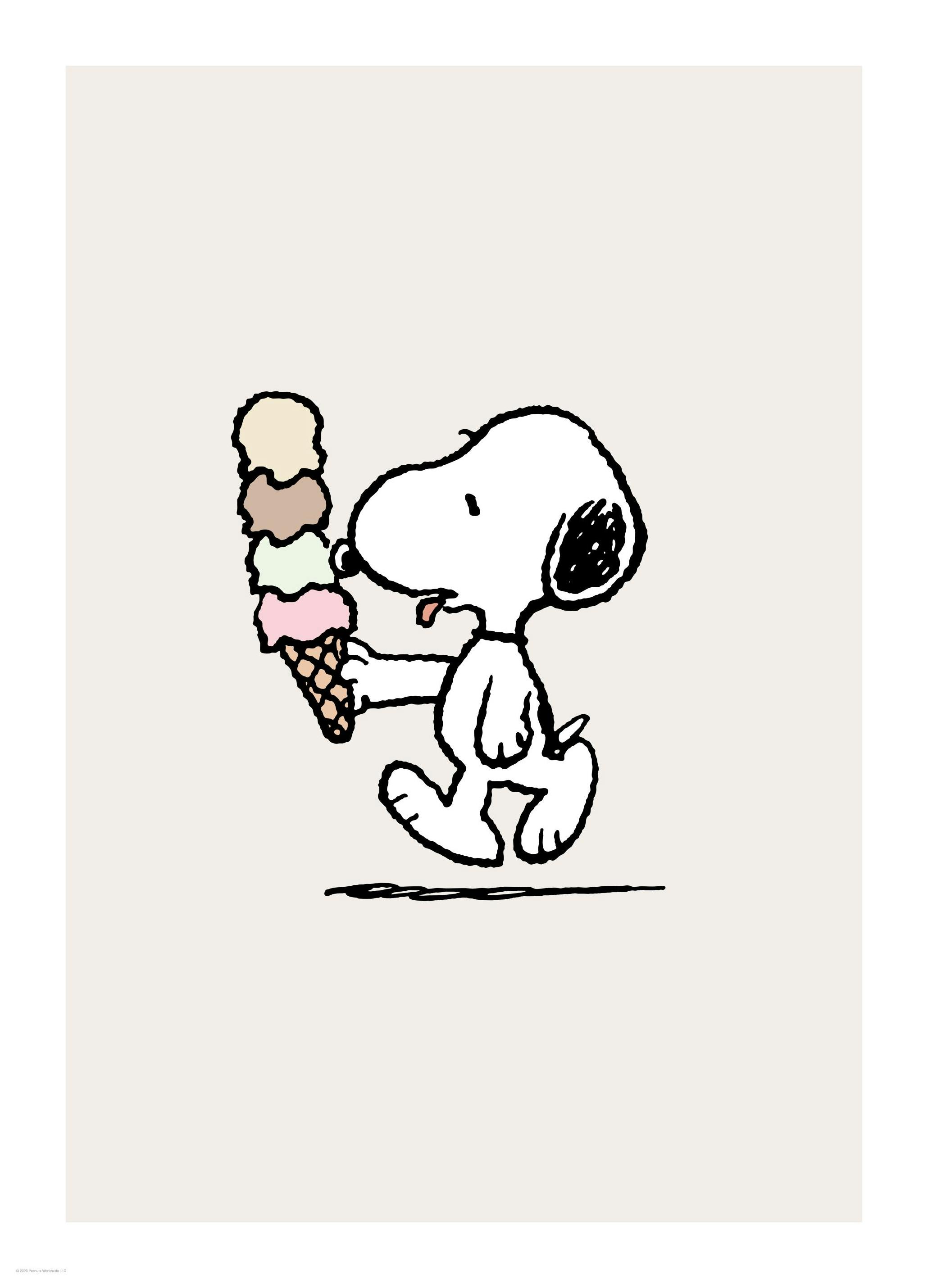 Snoopy Eating Ice Cream Poster (30x40 cm) - Poster Store