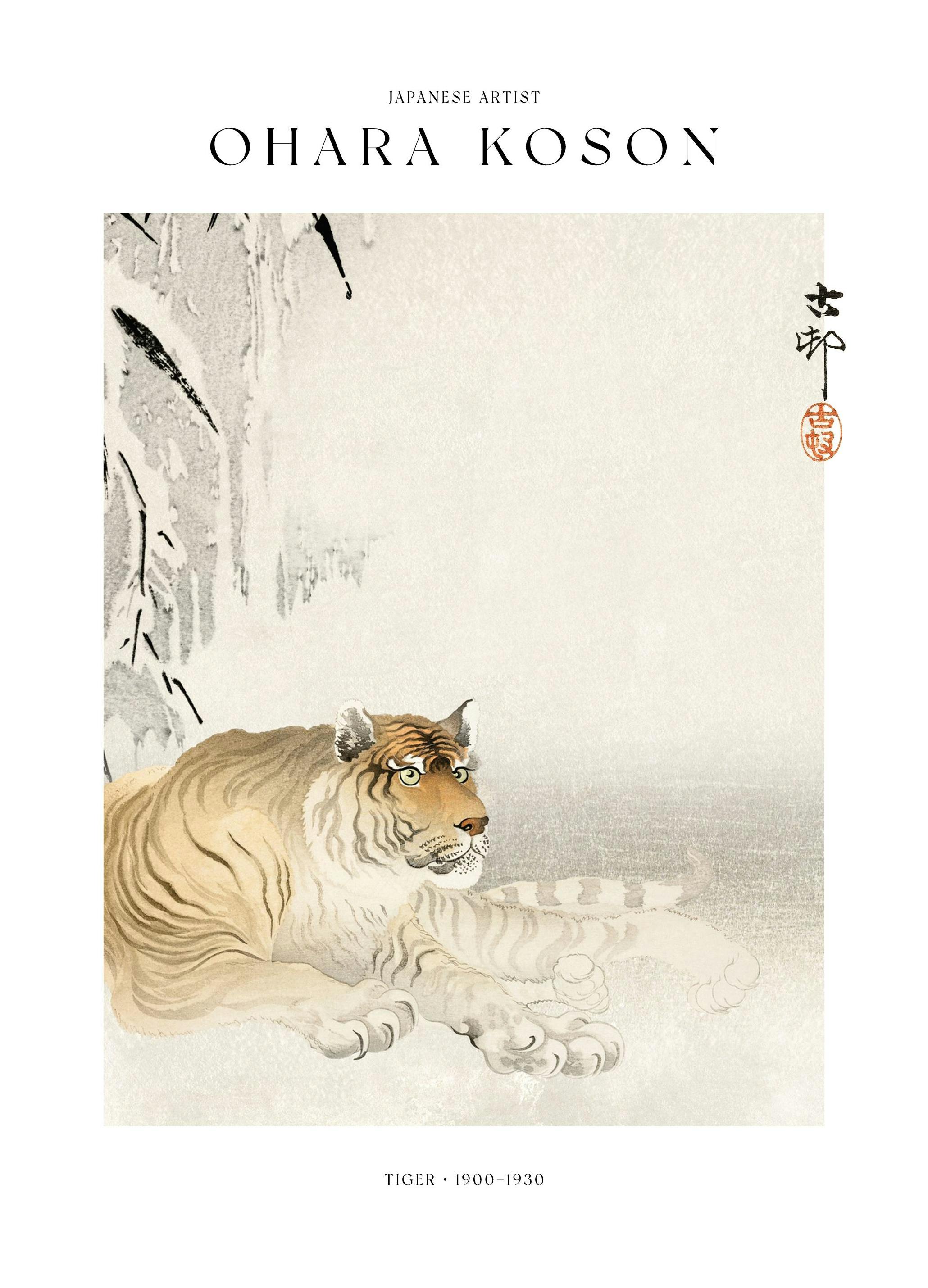 Ohara Koson - Tiger Poster (50x70 cm) - Poster Store