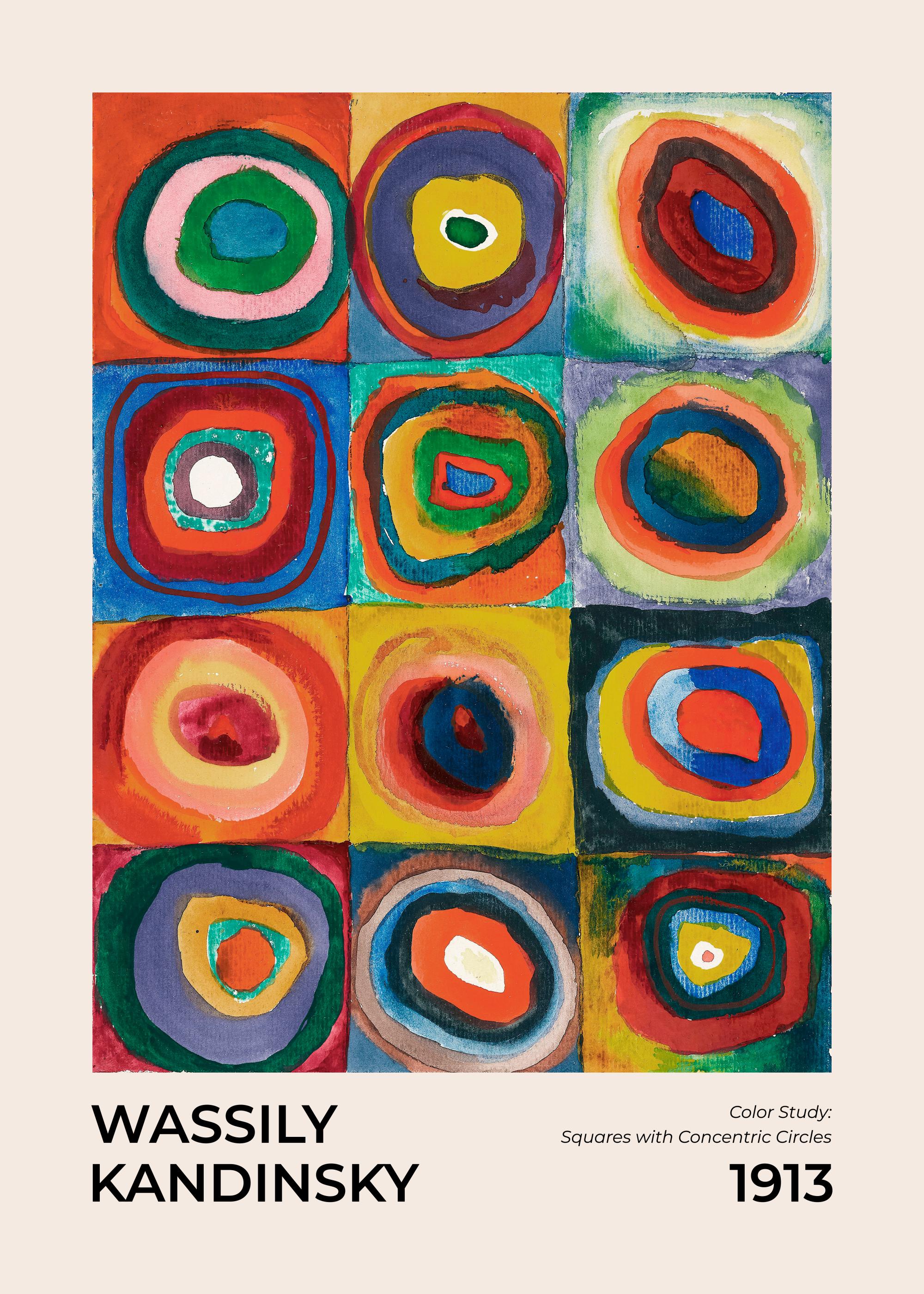 Kandinsky - 同心円の正方形 ポスター