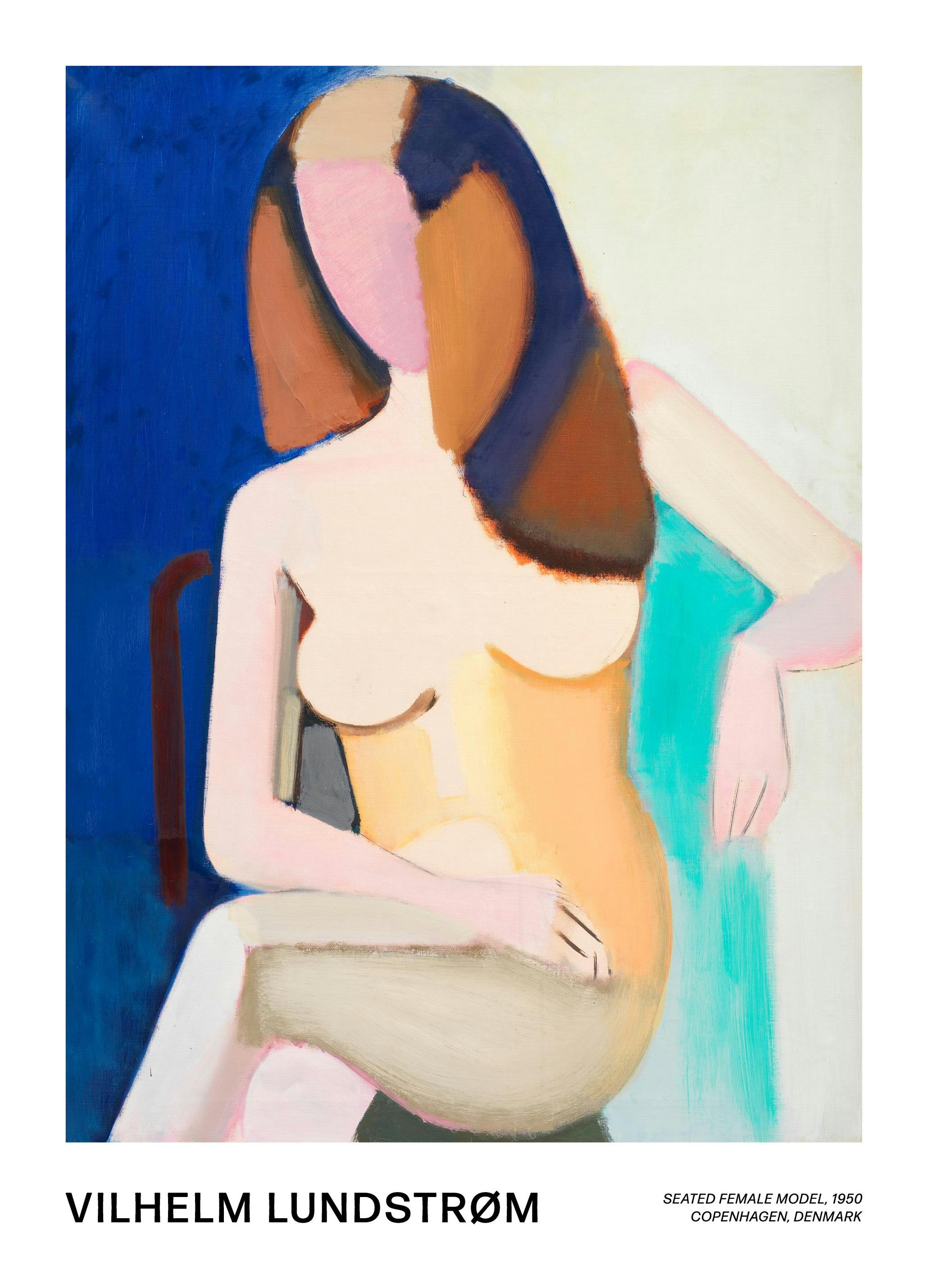 Vilhelm Lundstrøm - Seated Female Model Poster (50x70 cm) - Poster Store