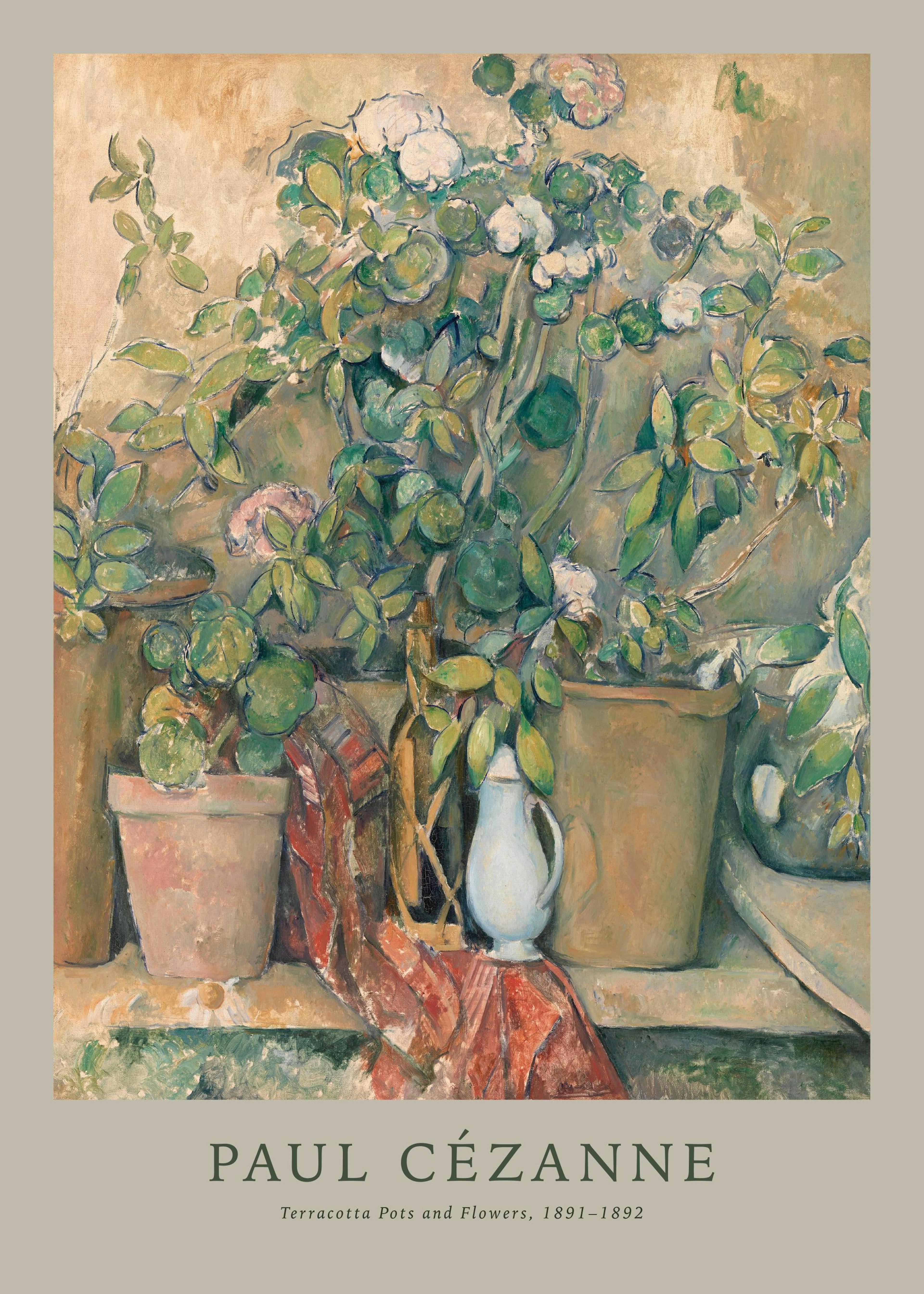 Paul Cézanne - Terracotta Pots and Flowers Poster 0