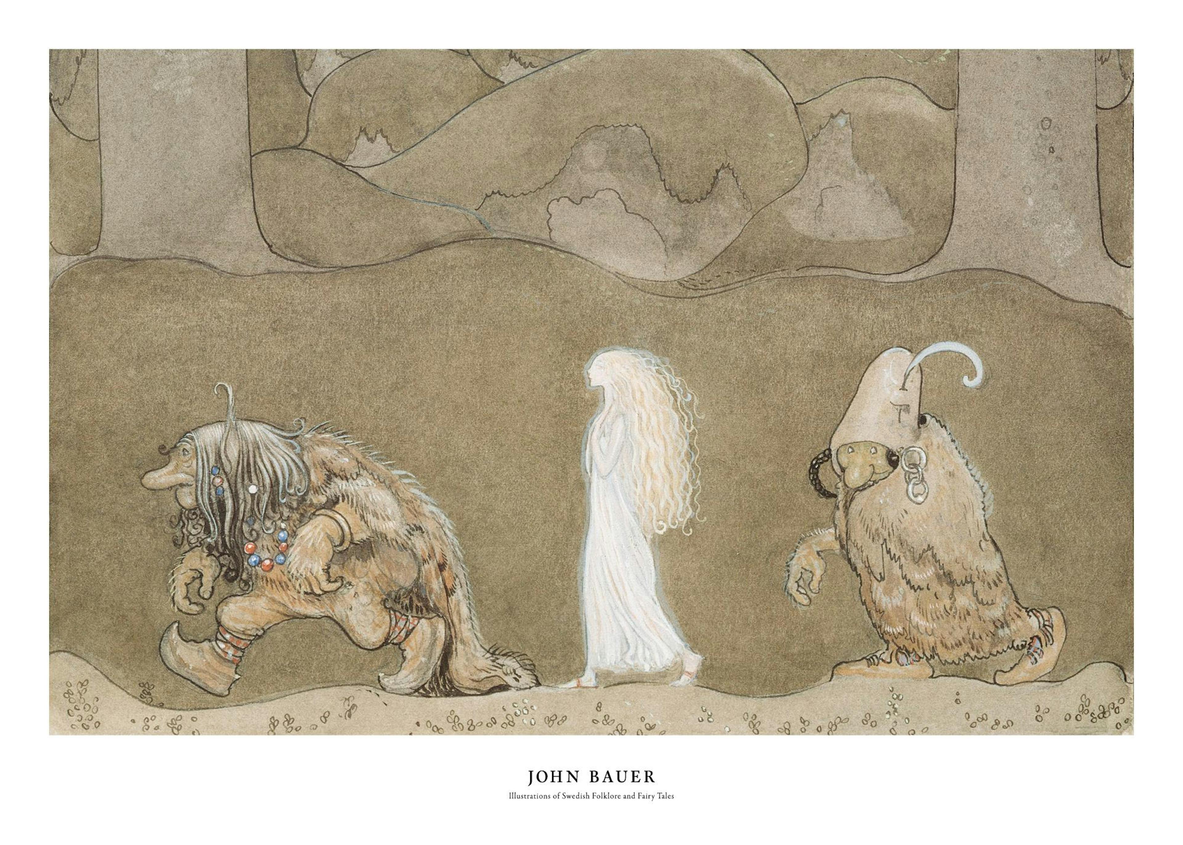 John Bauer - The Princess and the Trolls Juliste 0