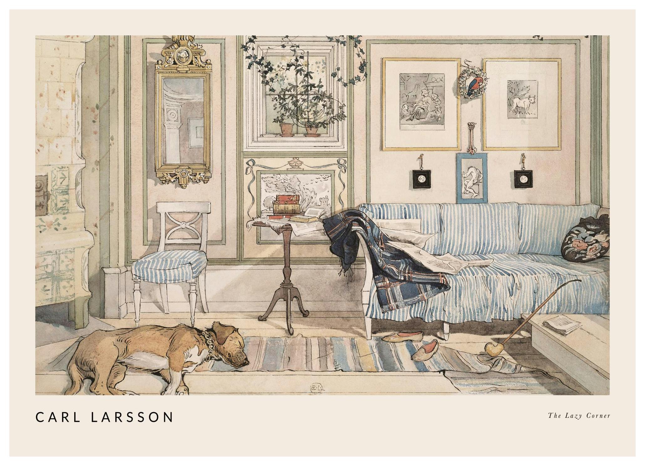 Prints Carl Larsson - The Lazy Corner Poster (50x70 cm) - Poster Store
