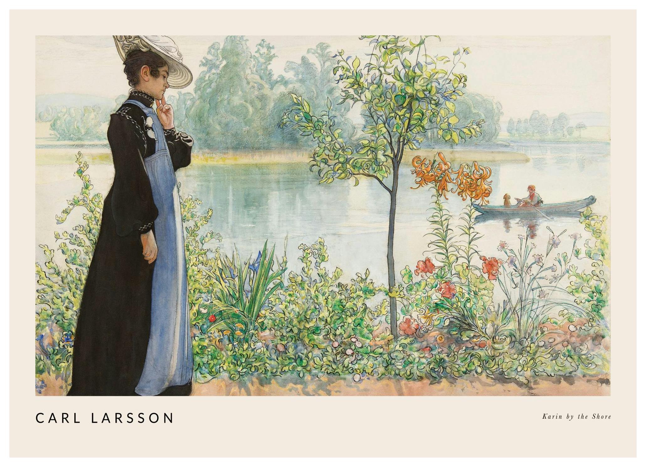 Carl Larsson - Karin by the Shore Plakat (30x40 cm) - Poster Store
