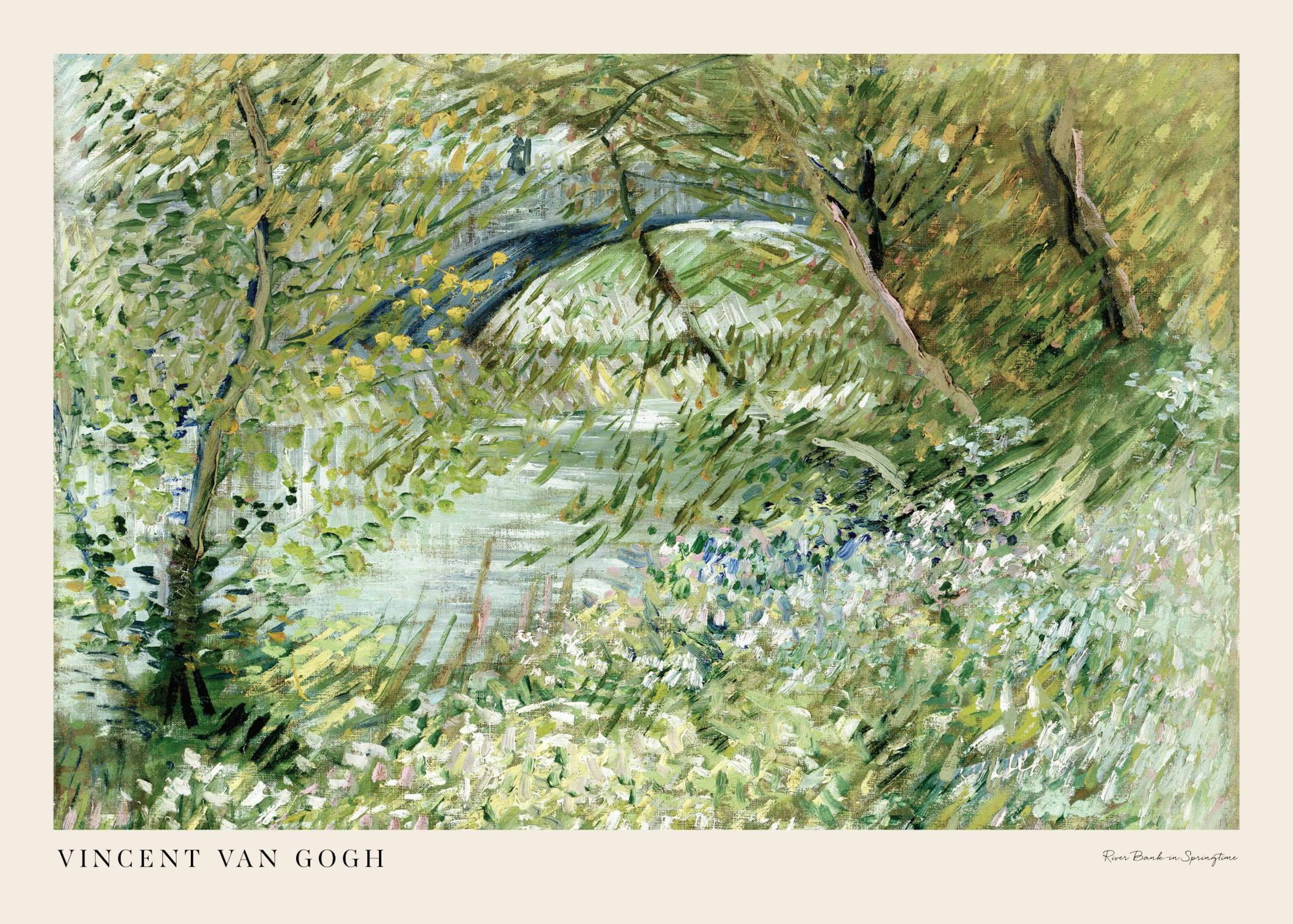 Van Gogh - Joenranta Keväisessä Maisemassa Juliste 0