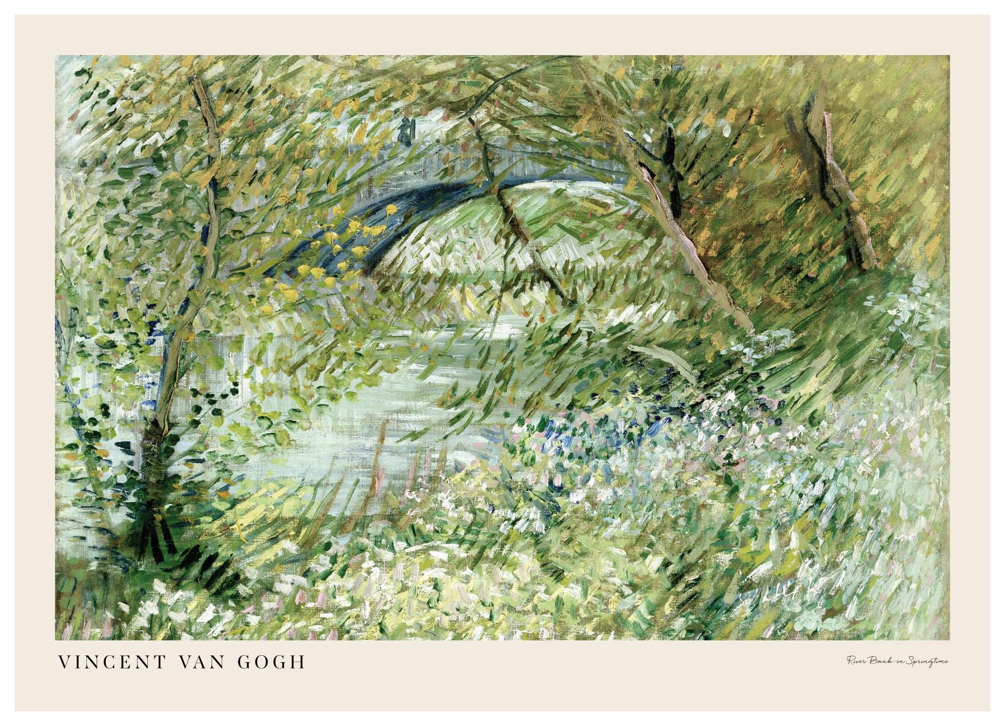 Van Gogh - Rivieroever in de Lente Landschap Poster (70x100 cm) - Poster Store