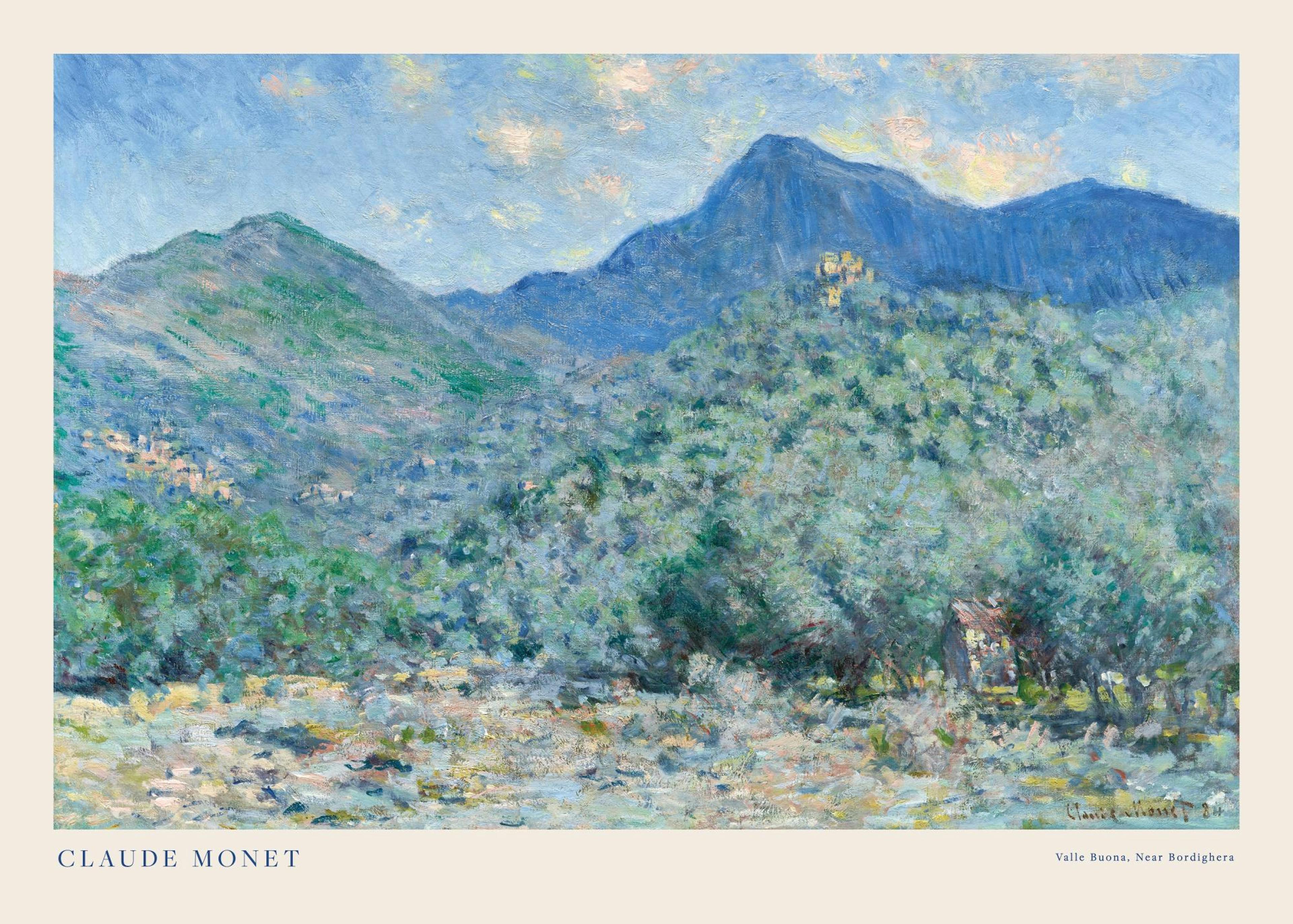 Monet - Valle Buona, Near Bordighera Landscape Juliste 0