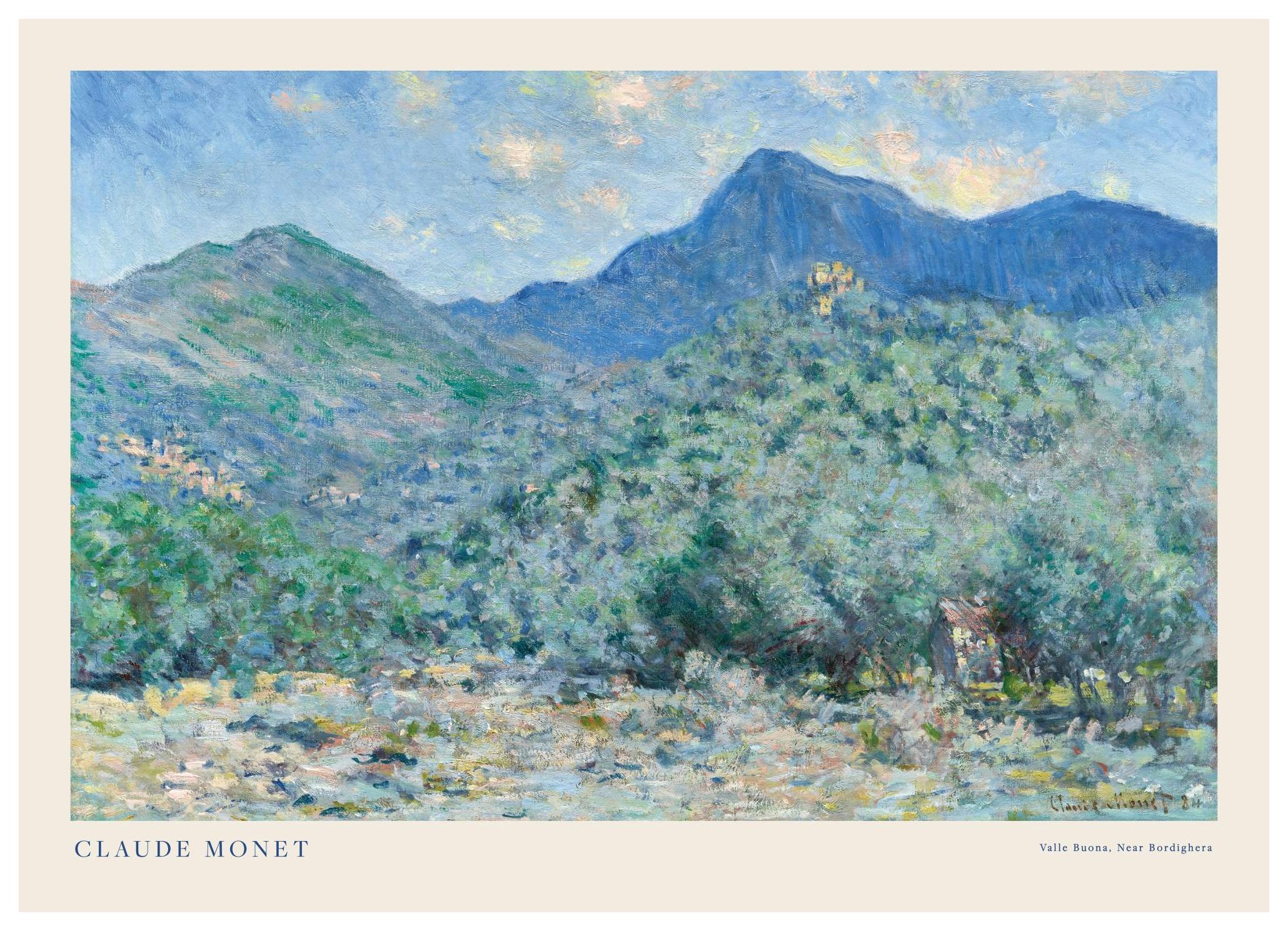 Monet - Valle Buona, Near Bordighera Landschap Poster (30x40 cm) - Poster Store