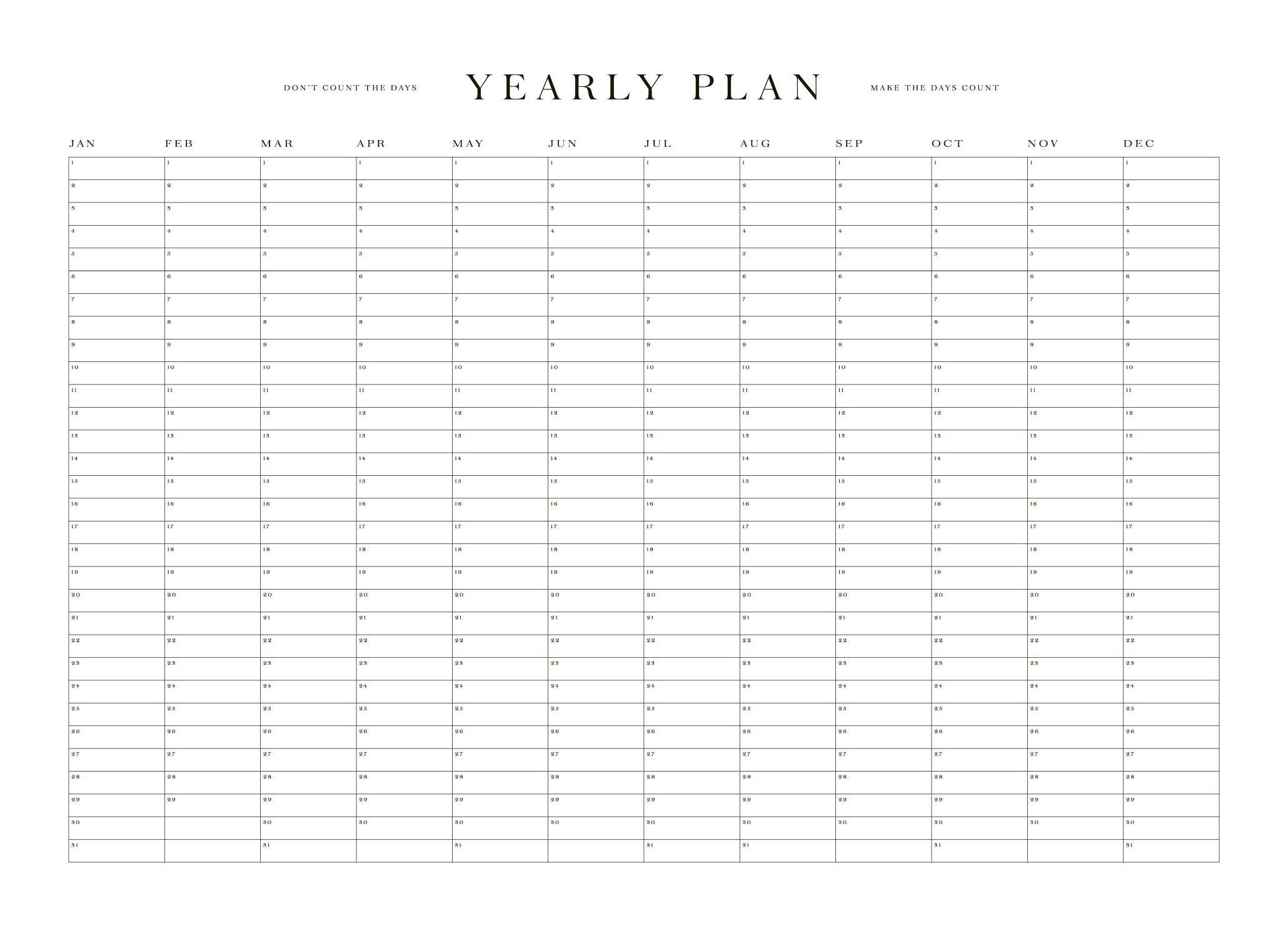Jaarplanner Poster (50x70 cm) - Poster Store