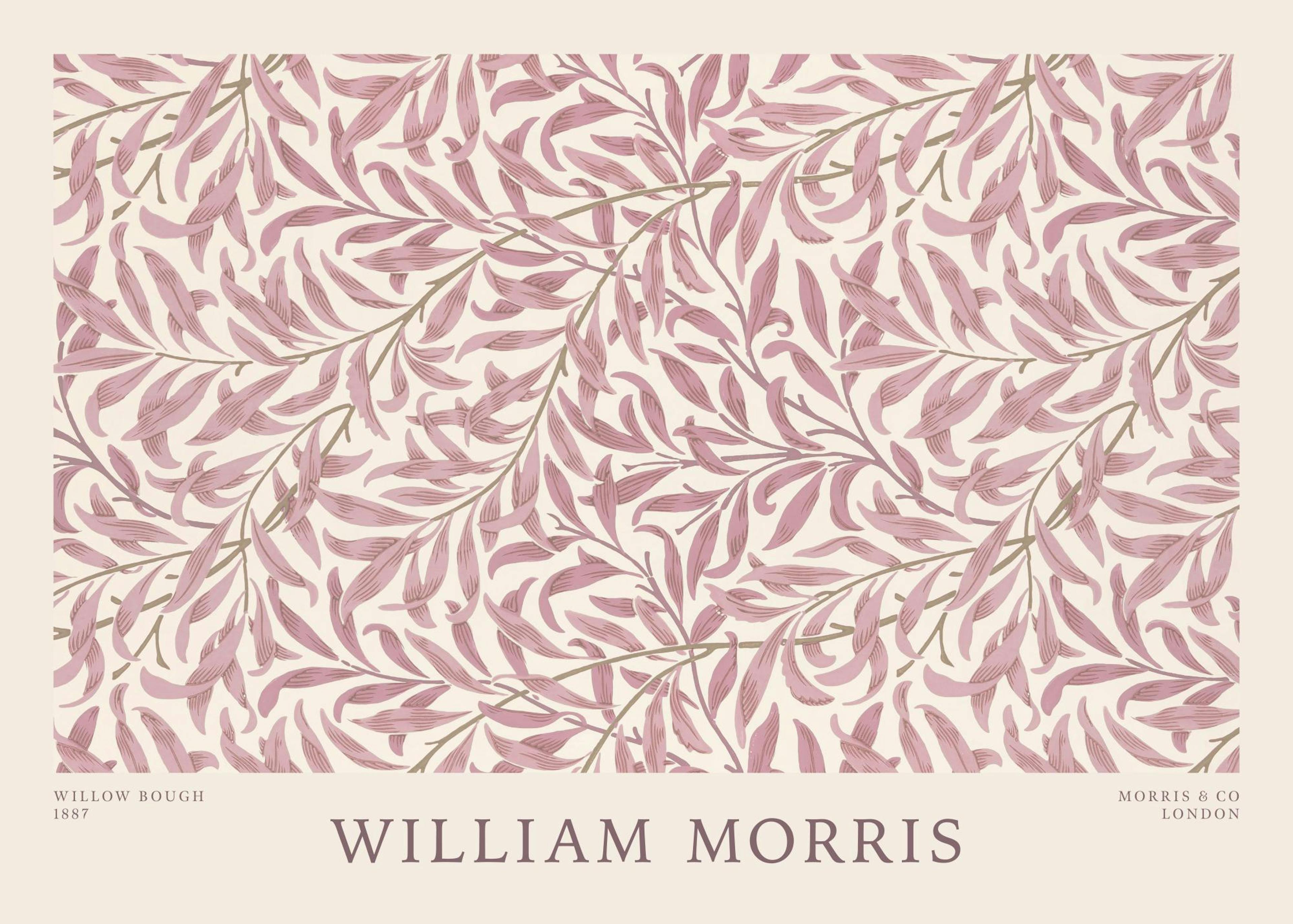 William Morris - Willow Bough Pink Landscape Juliste 0