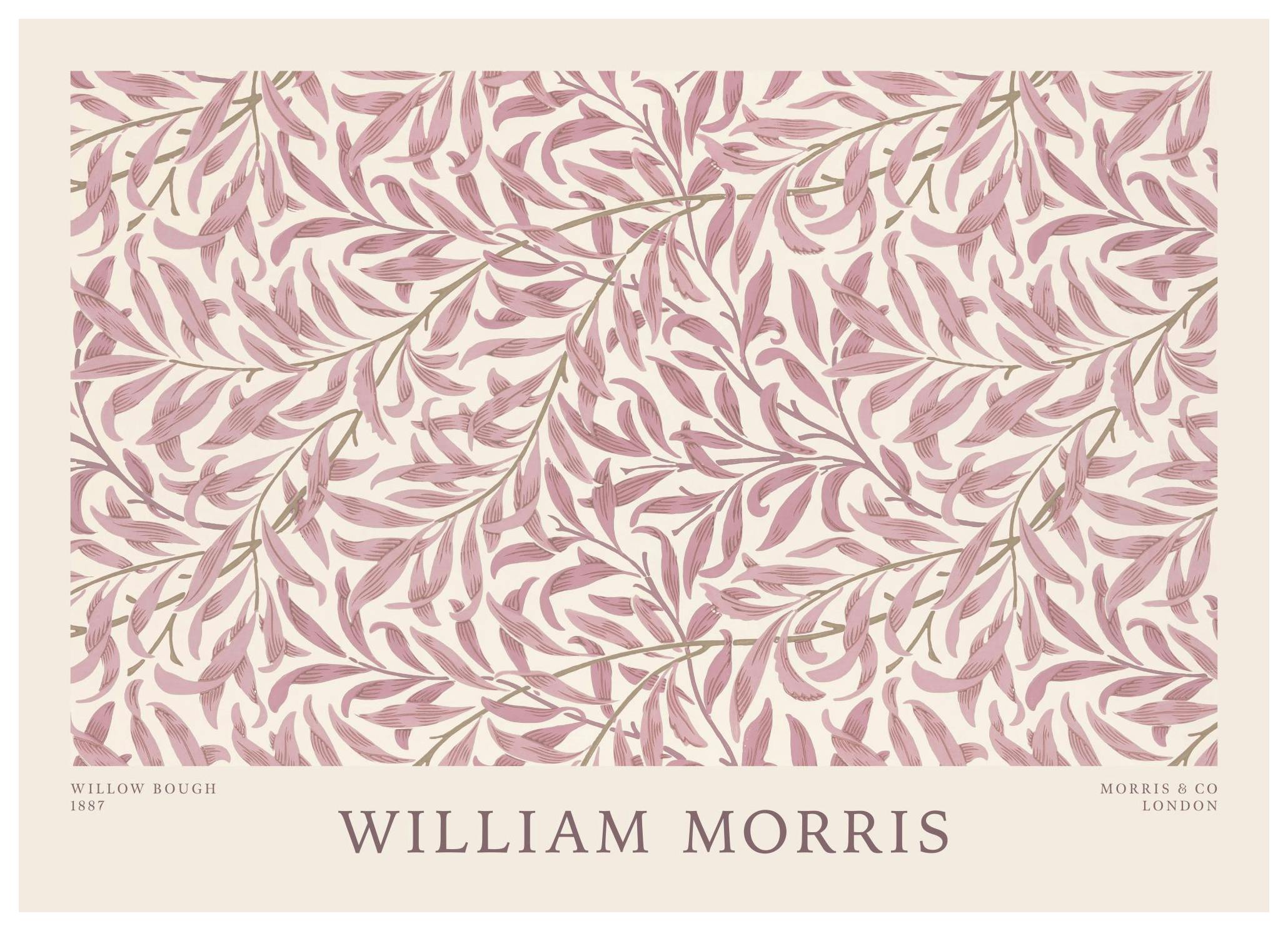William Morris - Willow Bough Pink Landscape Poster (30x40 cm) - Poster Store
