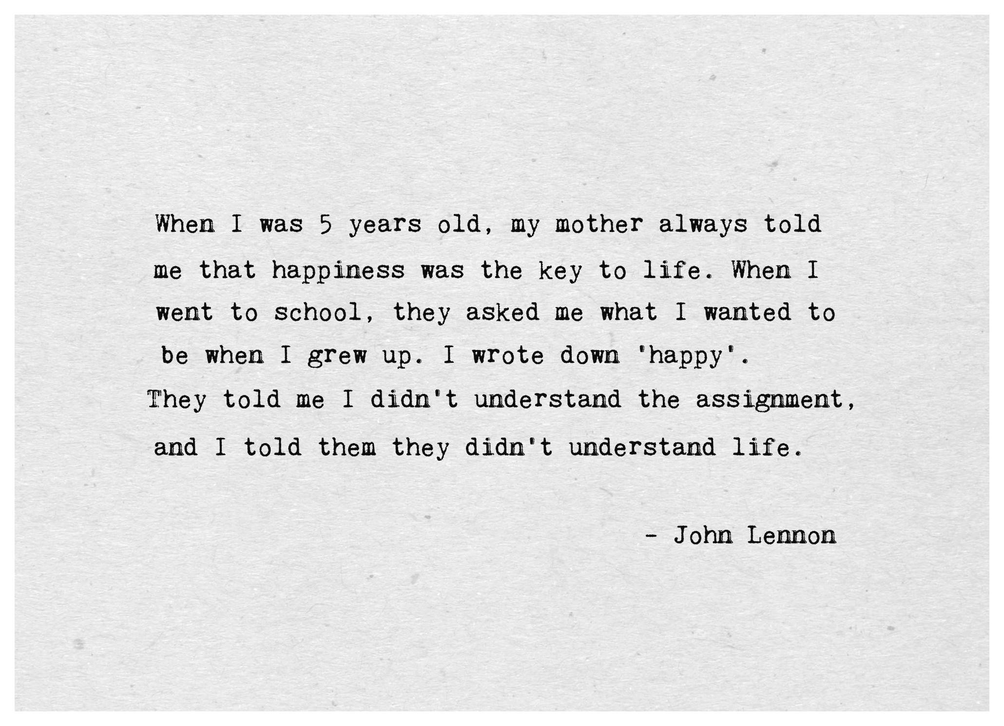 John Lennon Happy. Affiche (13x18 cm) - Poster Store