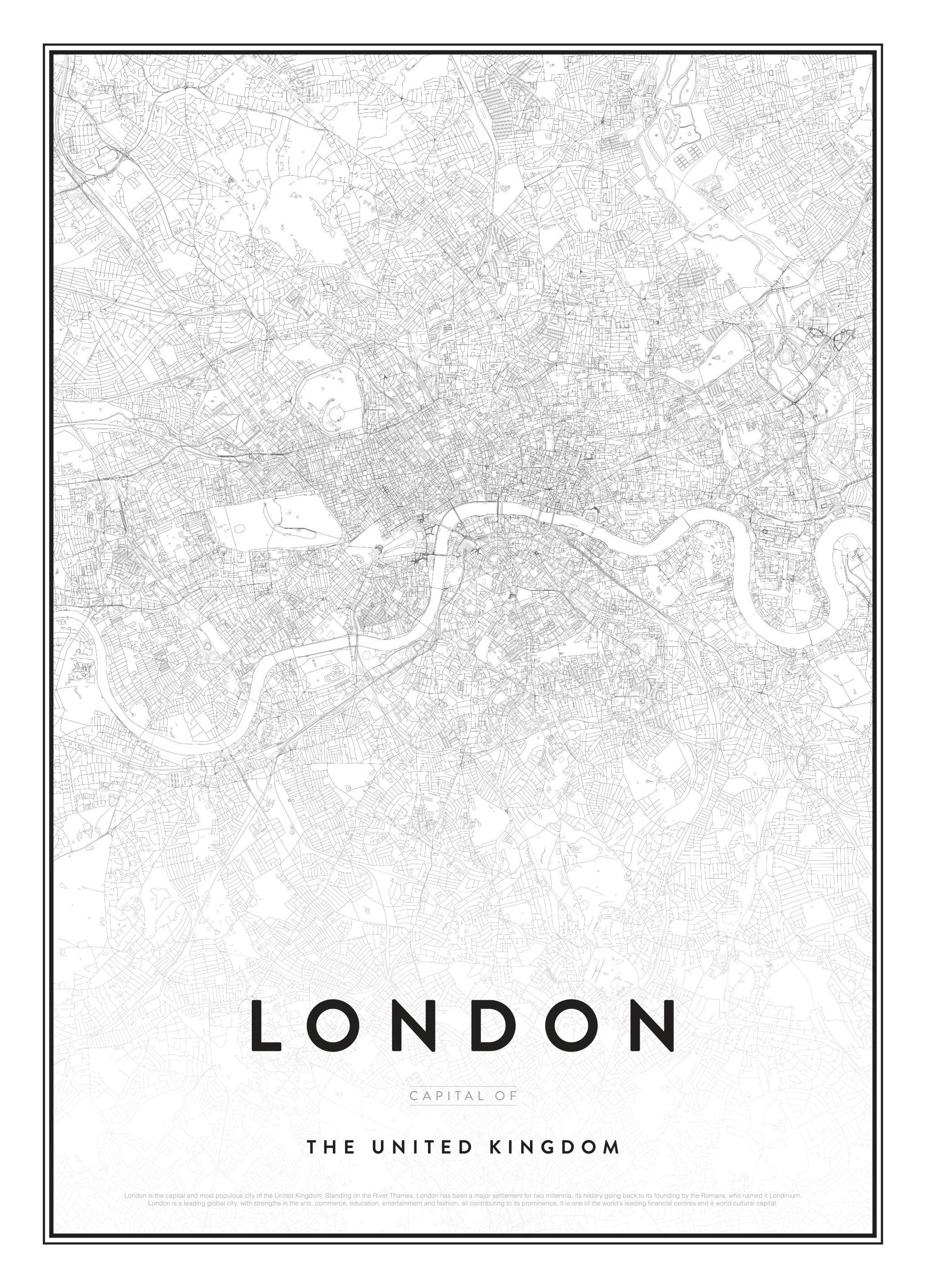 Map of London Poster (30x40 cm) - Poster Store