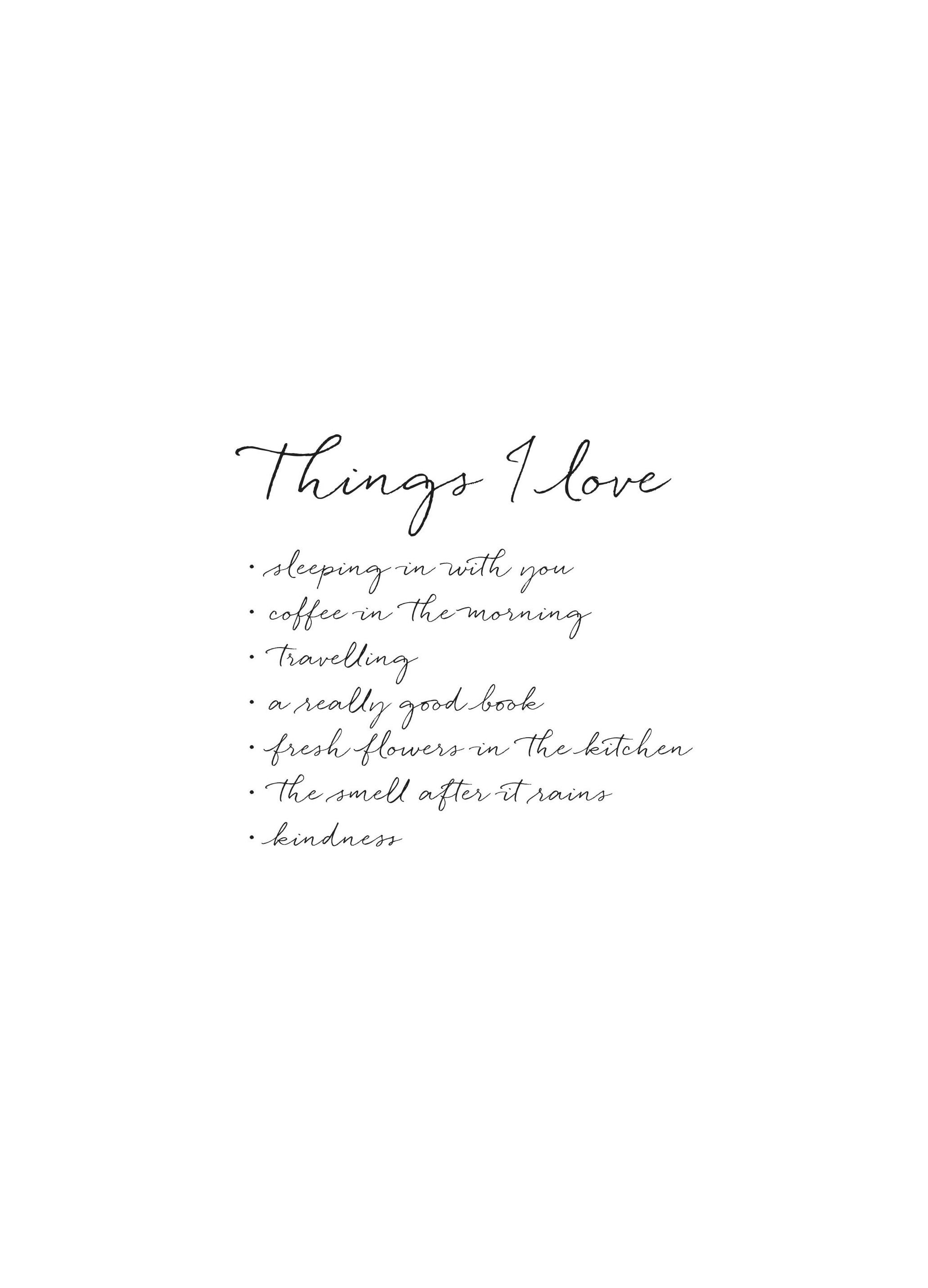 Things I Love Poster (21x30 cm) - Poster Store