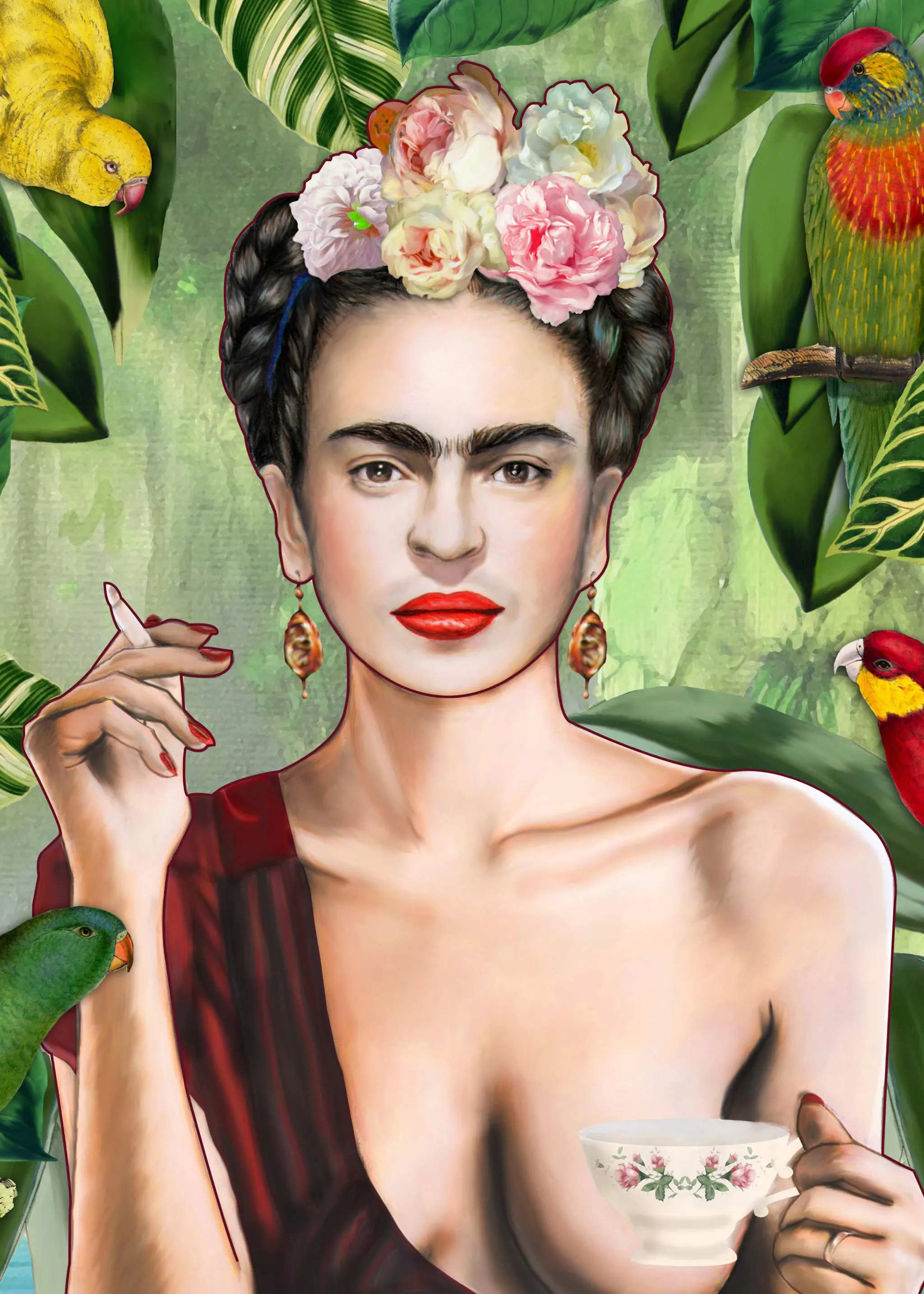 Poster, Affiche Frida Kahlo Collage Art en ligne | 3+1 GRATUIT