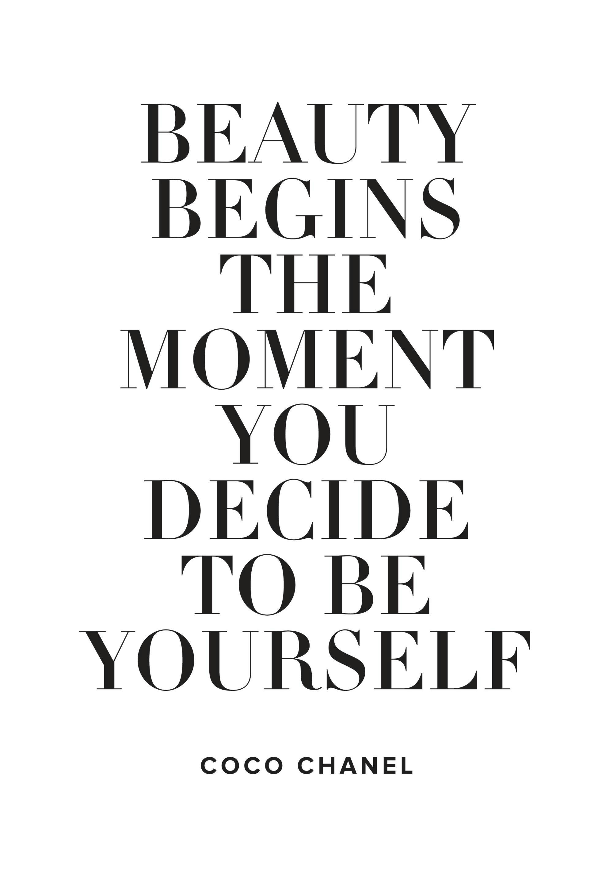 Beauty Begins Poster with Coco Chanel Quote Poster Store AU