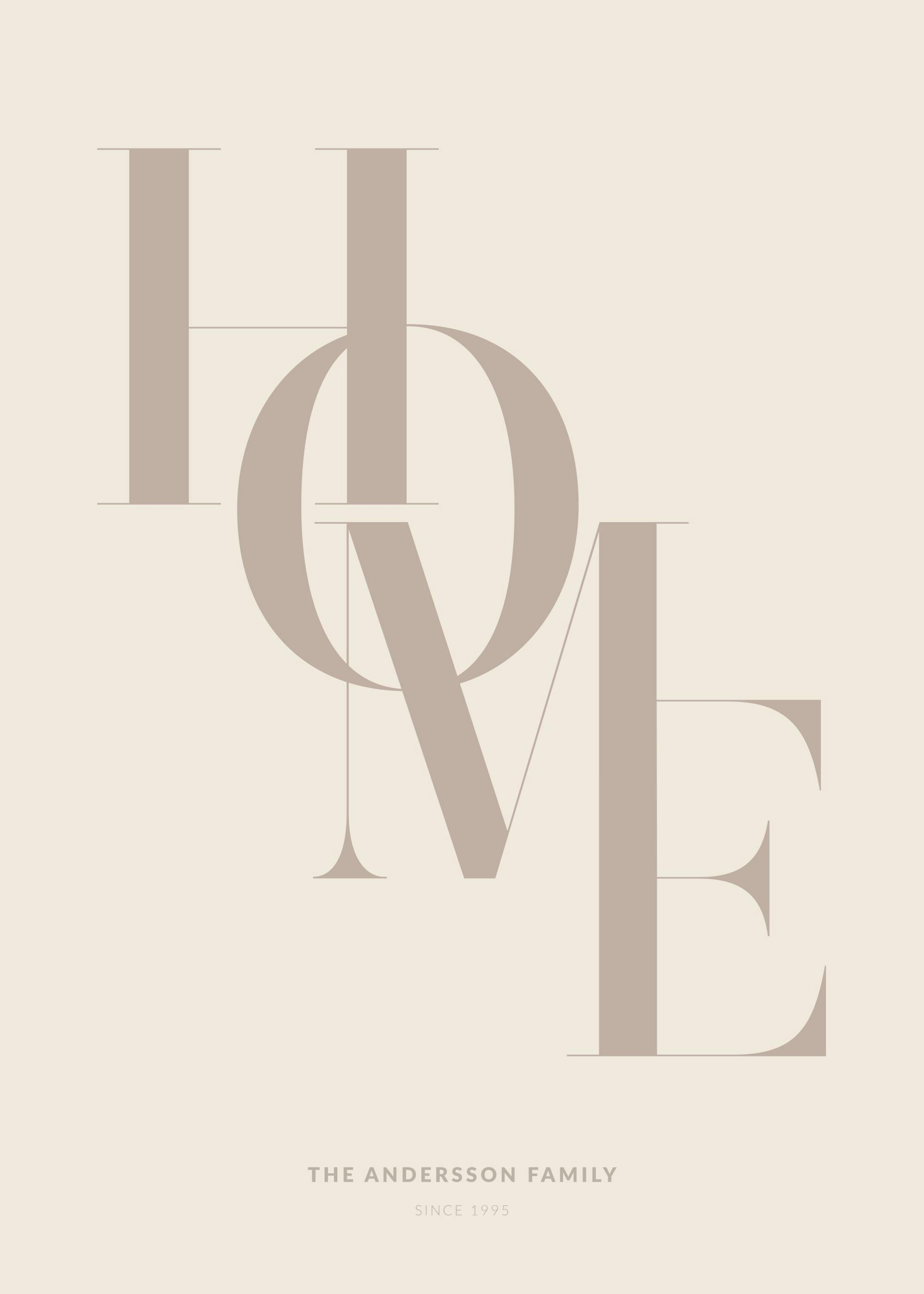 Zuhause Beige Personalisiertes Poster 0