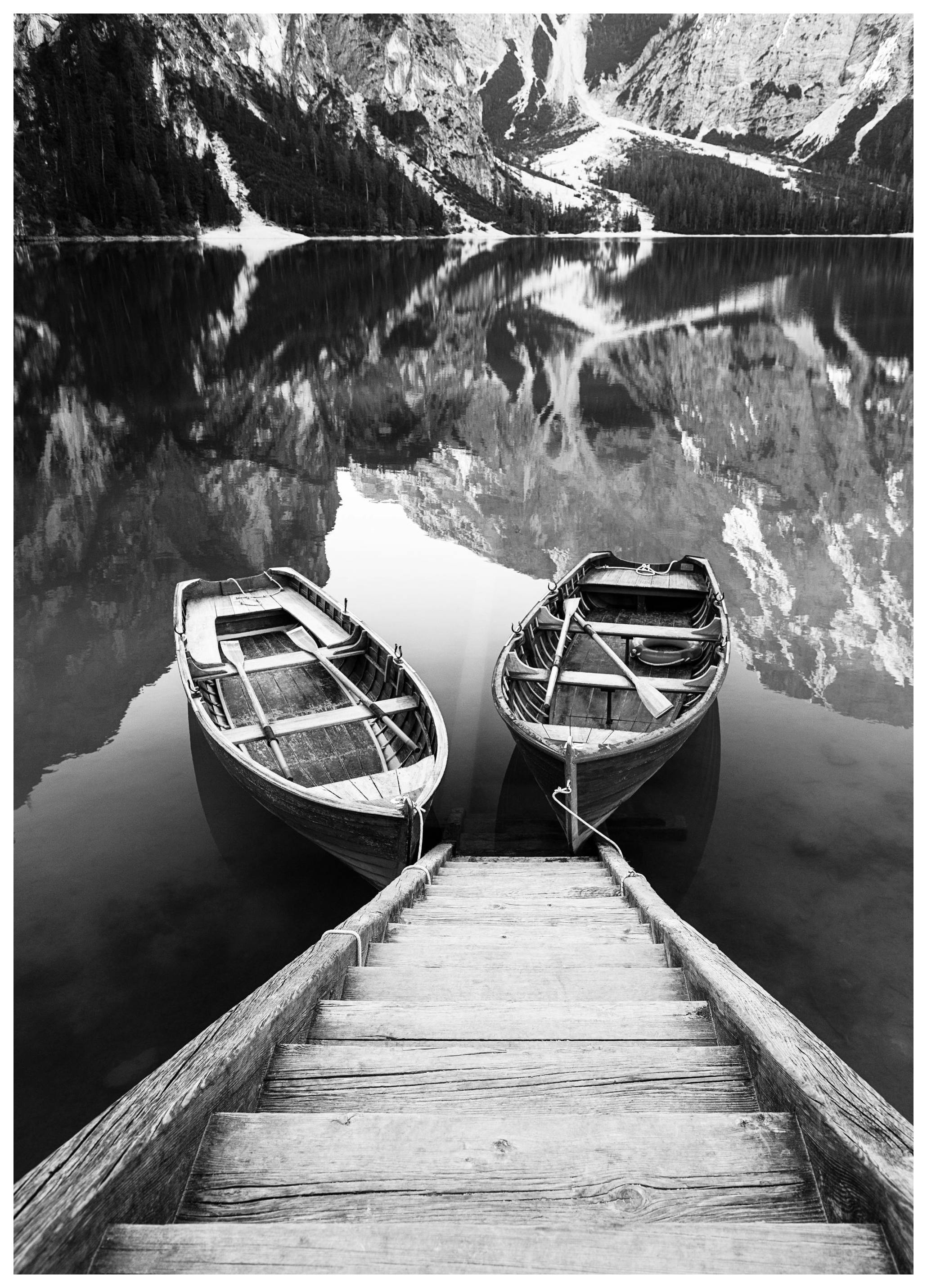 Bateaux sur le Lac de Braies Poster - Poster Store