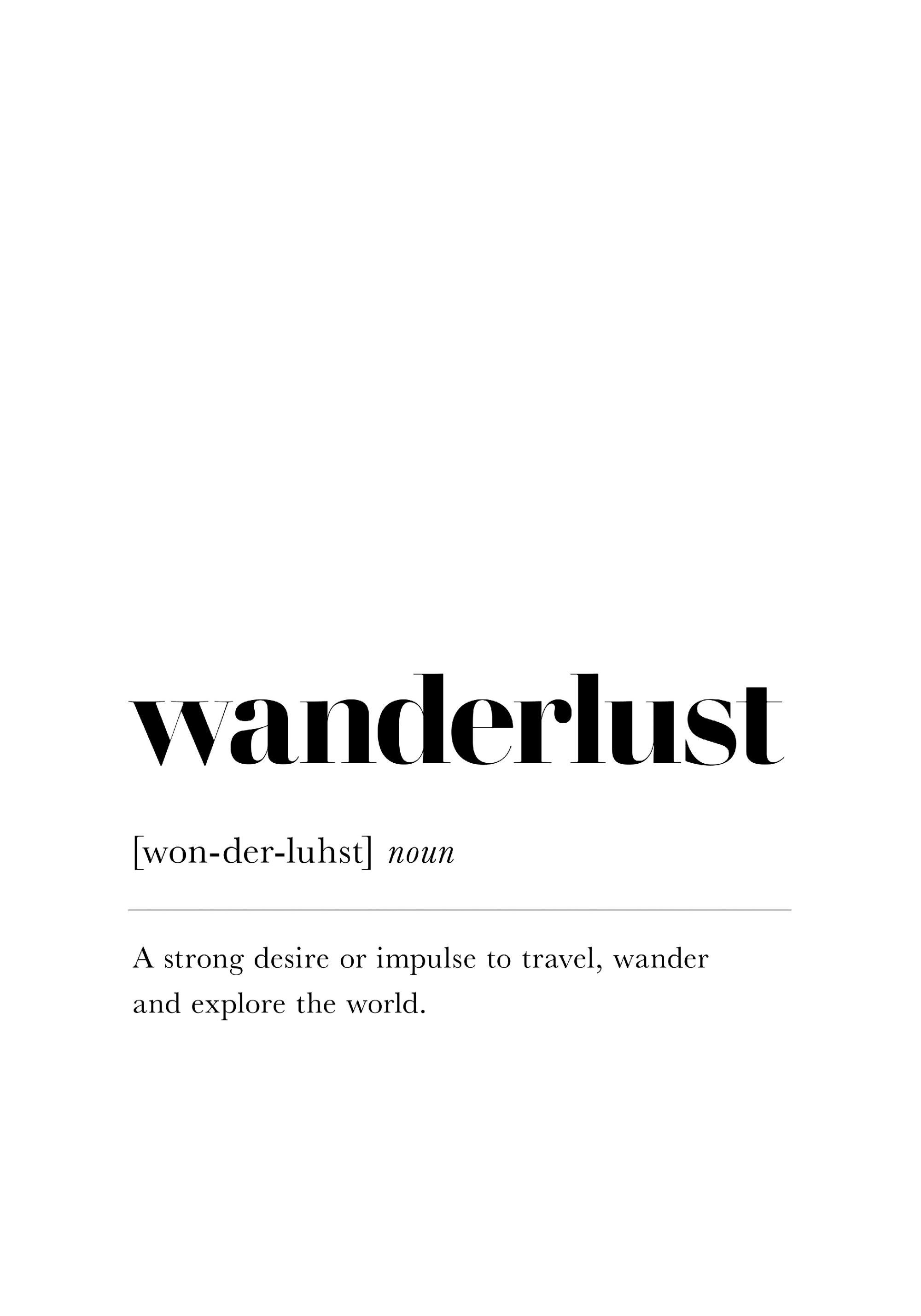 Wanderlust Stampa Artistica Su Tela 20x30 Cm, Poster Con Definizione, Quadro Ispirazionale Per Soggiorno Camera Da Letto Ufficio