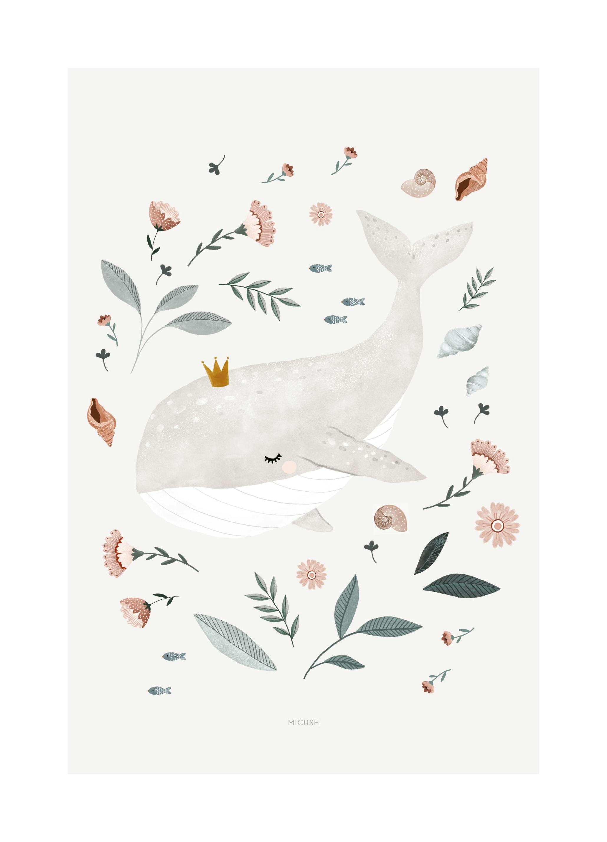 Plakat Mały Wieloryb (21x30 cm) - Poster Store