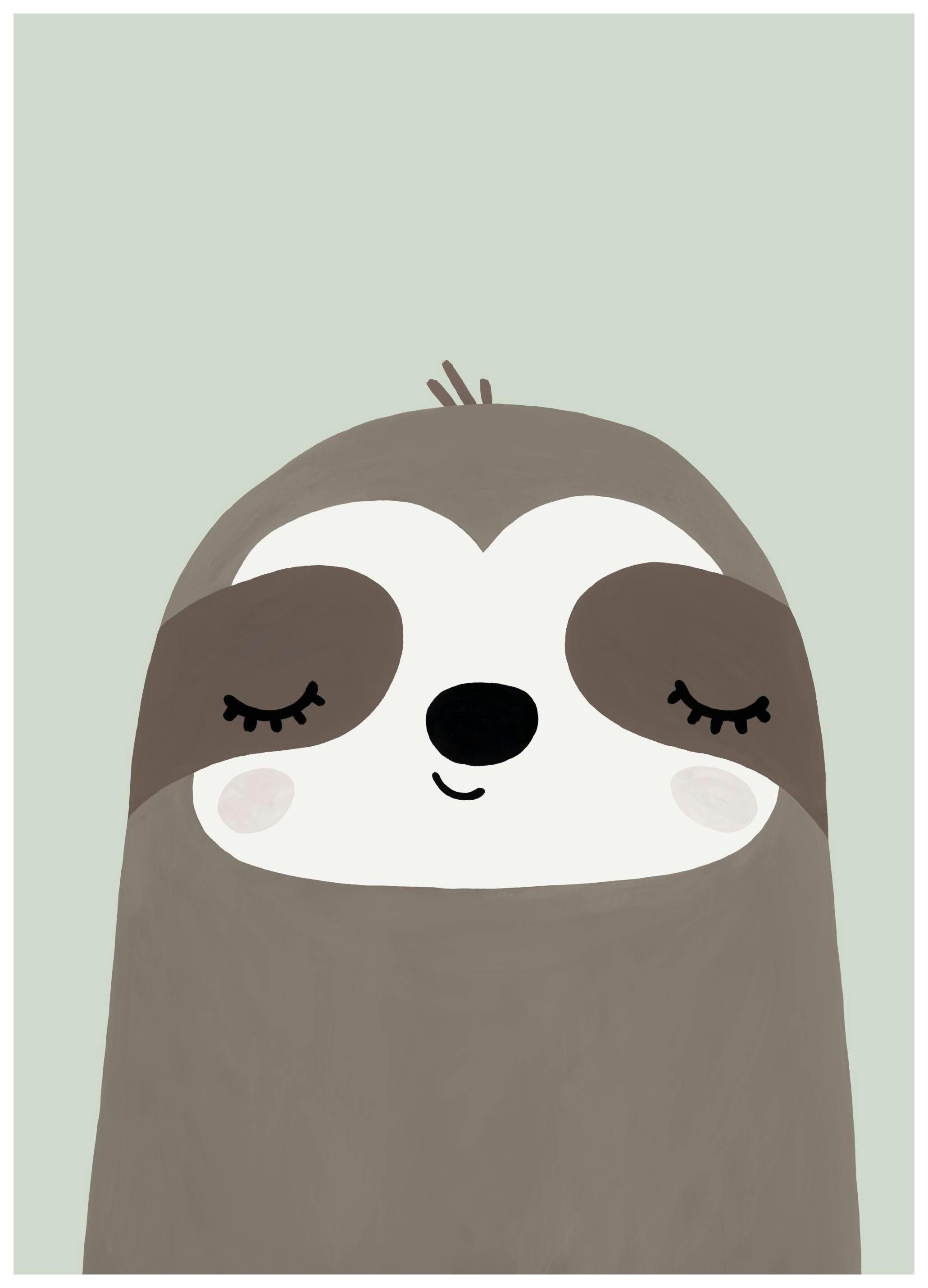 Prints Cute Sloth Poster (50x70 cm) - Poster Store