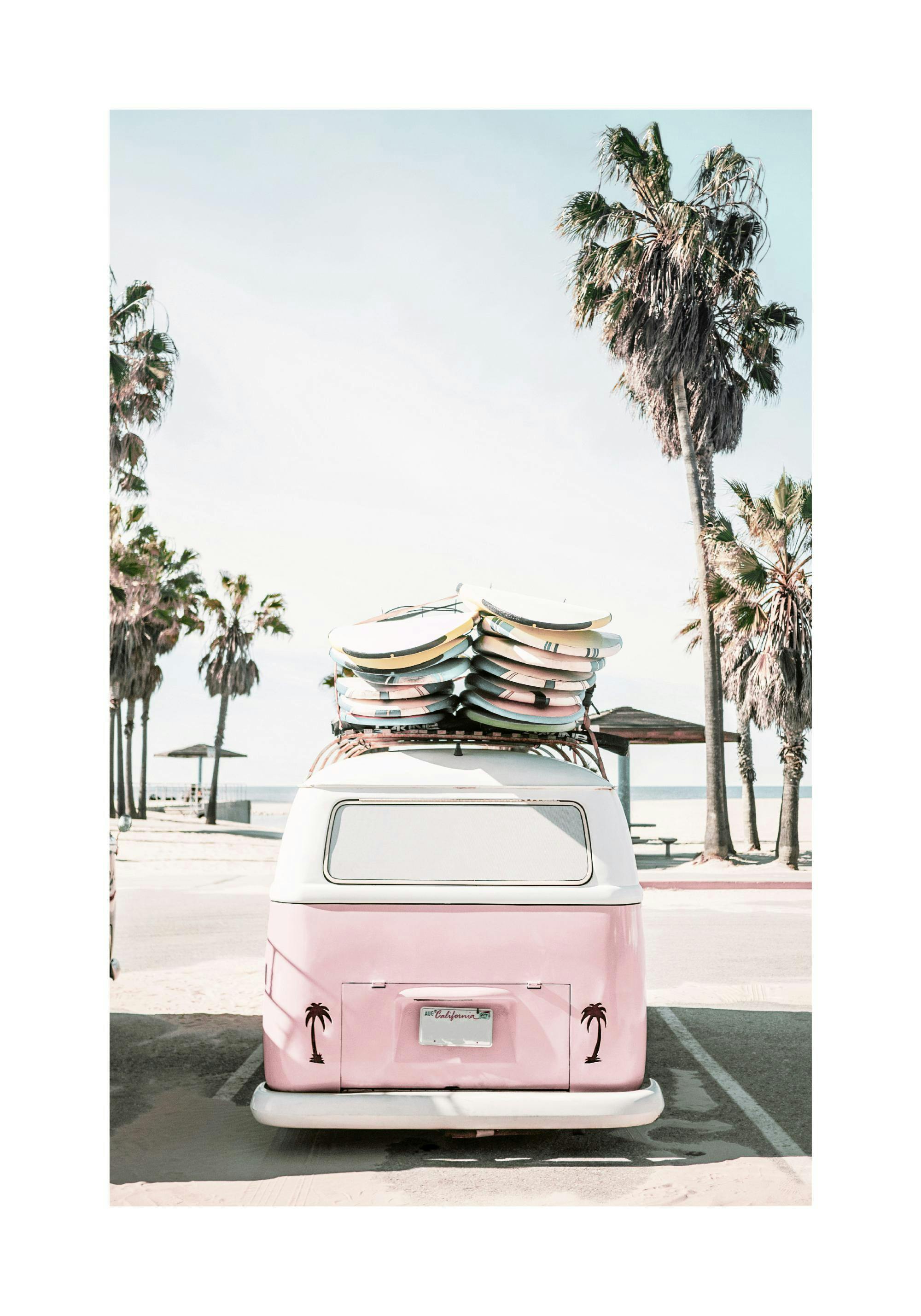 California Surf Van Poster with Surf Beach Van Poster Store AU