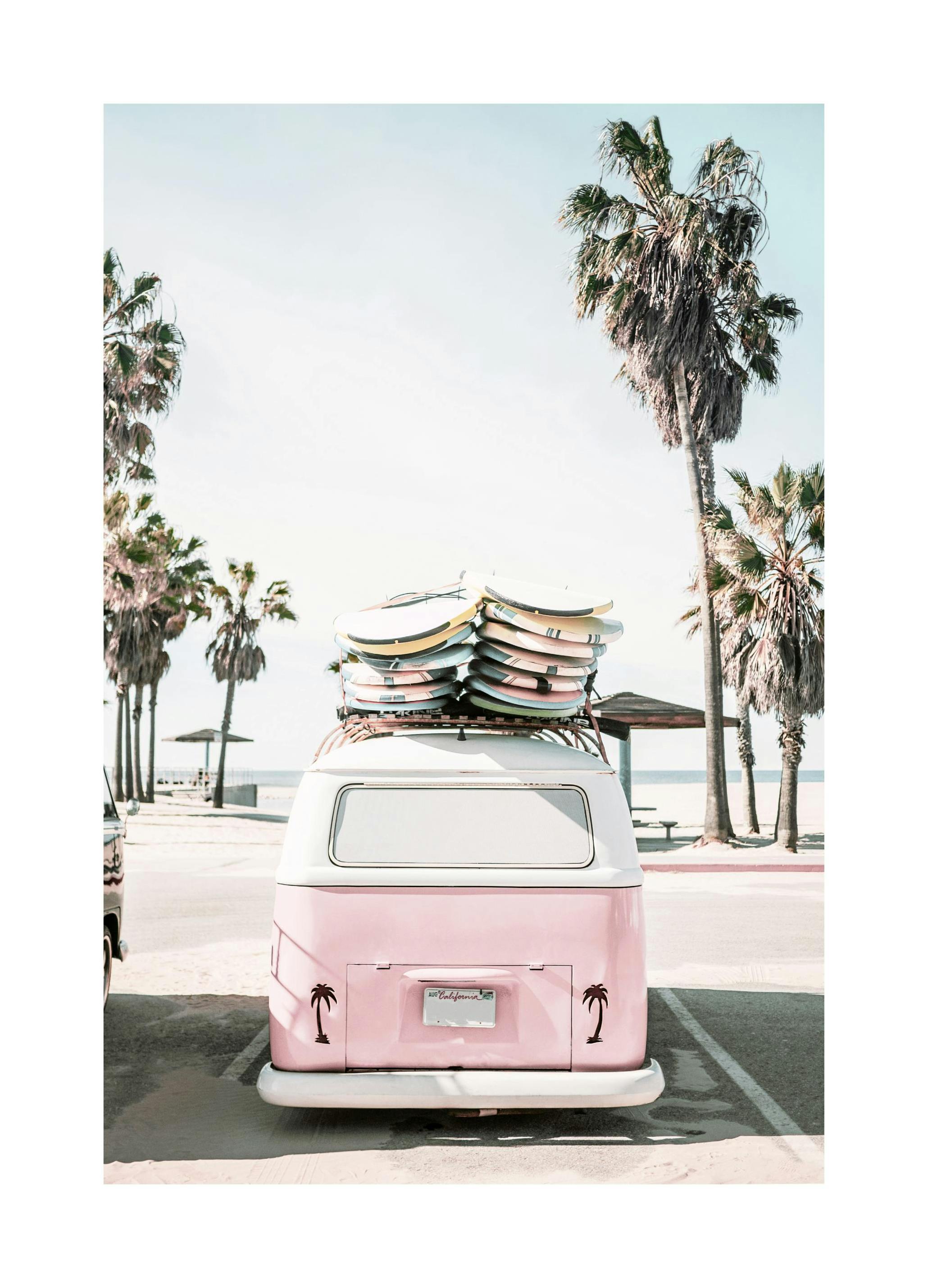 Plakat California Surf Van (30x40 cm) - Poster Store