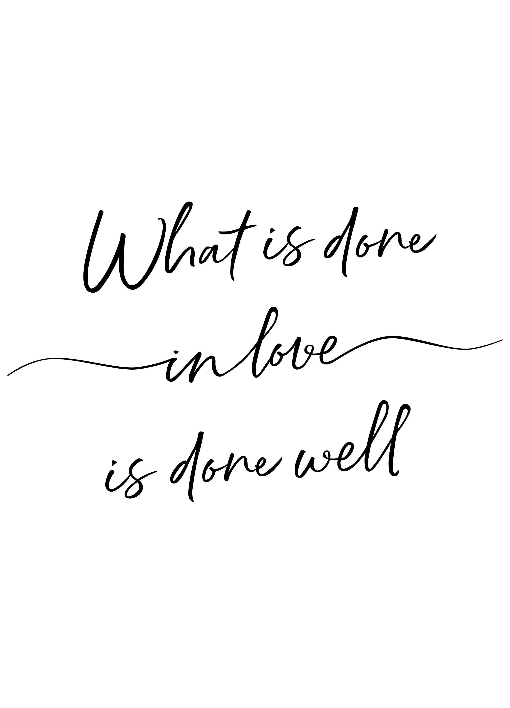 What is Done in Love Poster (30x40 cm) - Poster Store