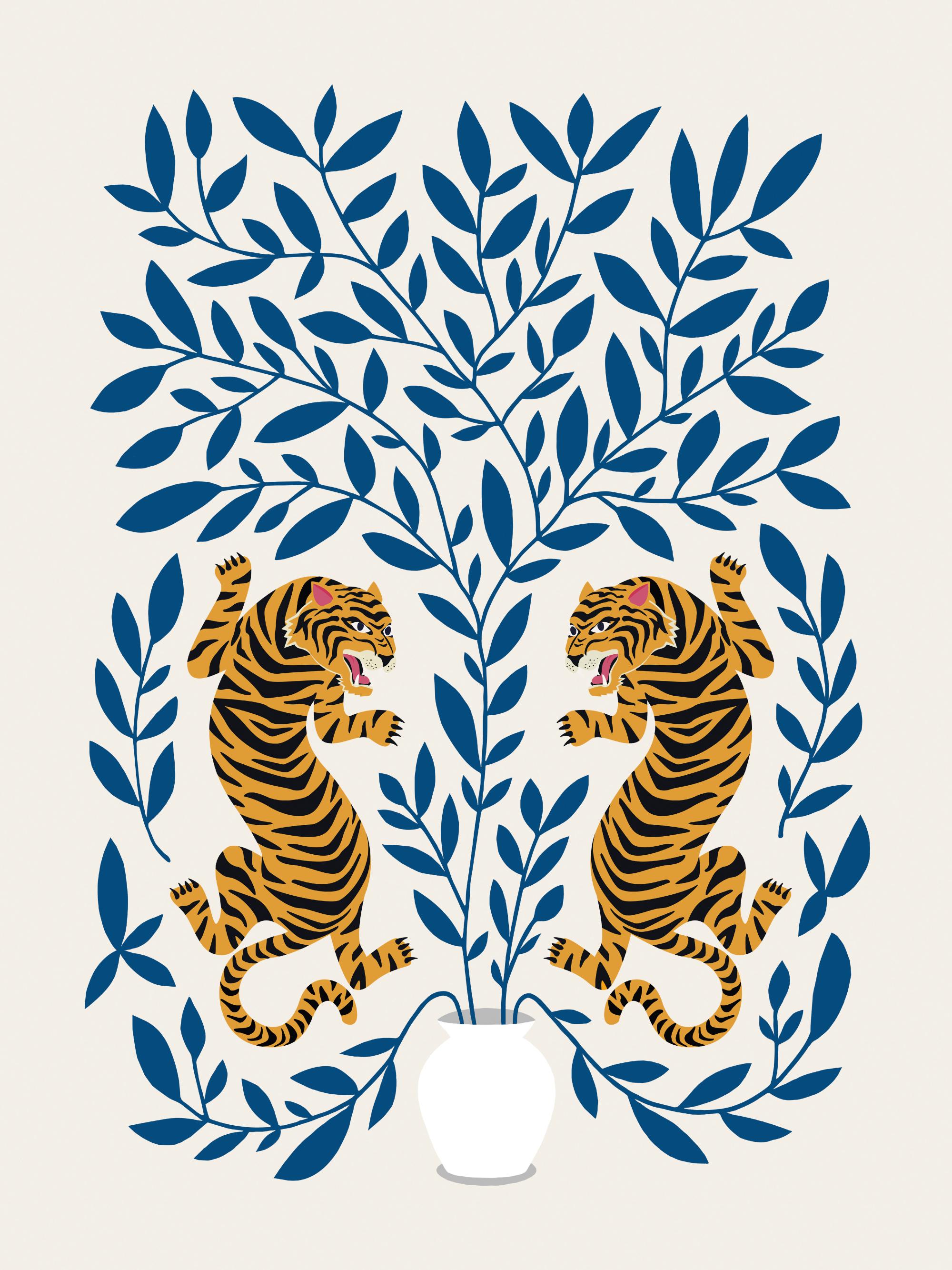 Tiger Illustration No1 Poster with tiger illustration | Poster
