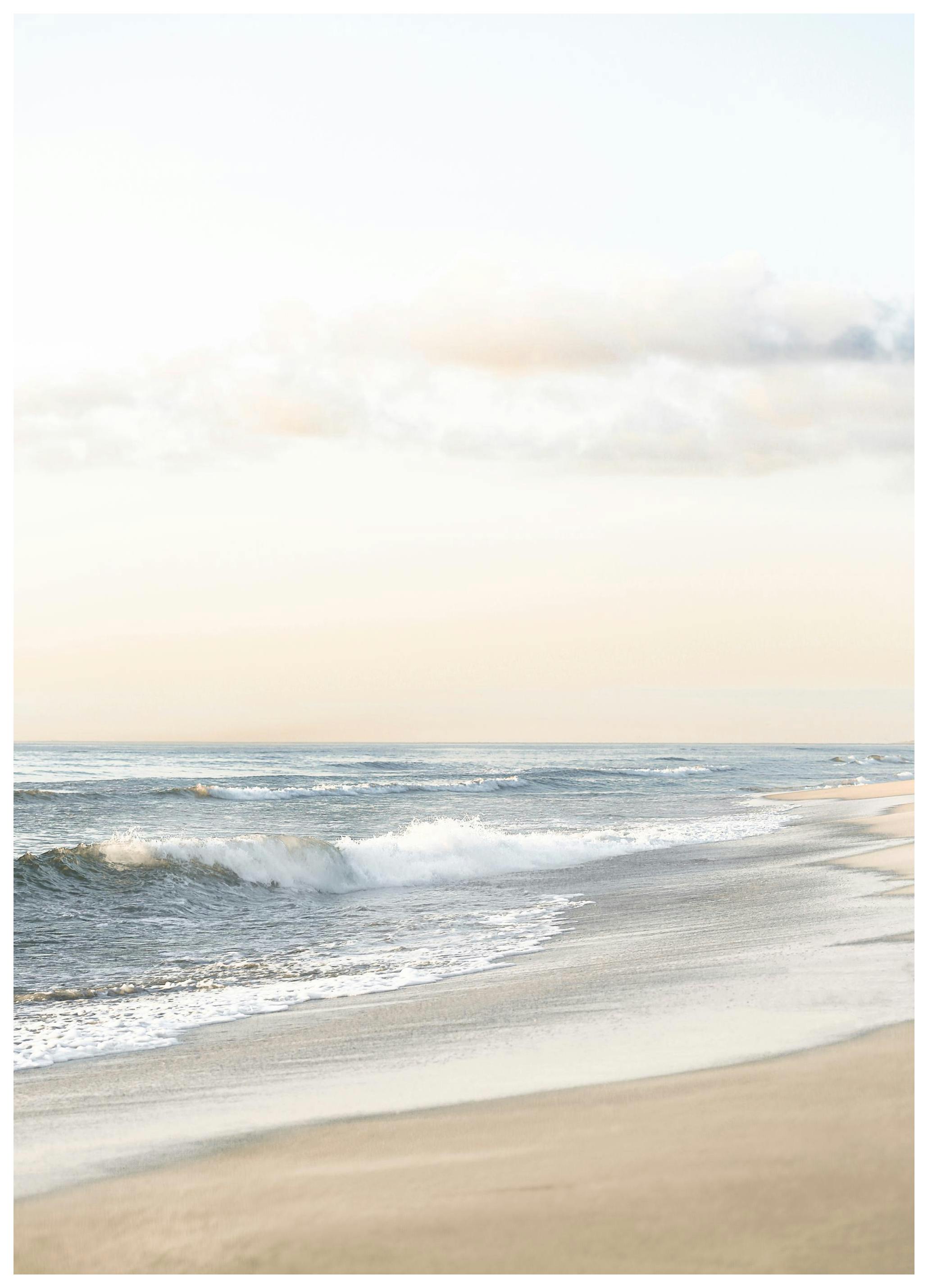 Blauw Strand Golf Poster (40x50 cm) - Poster Store