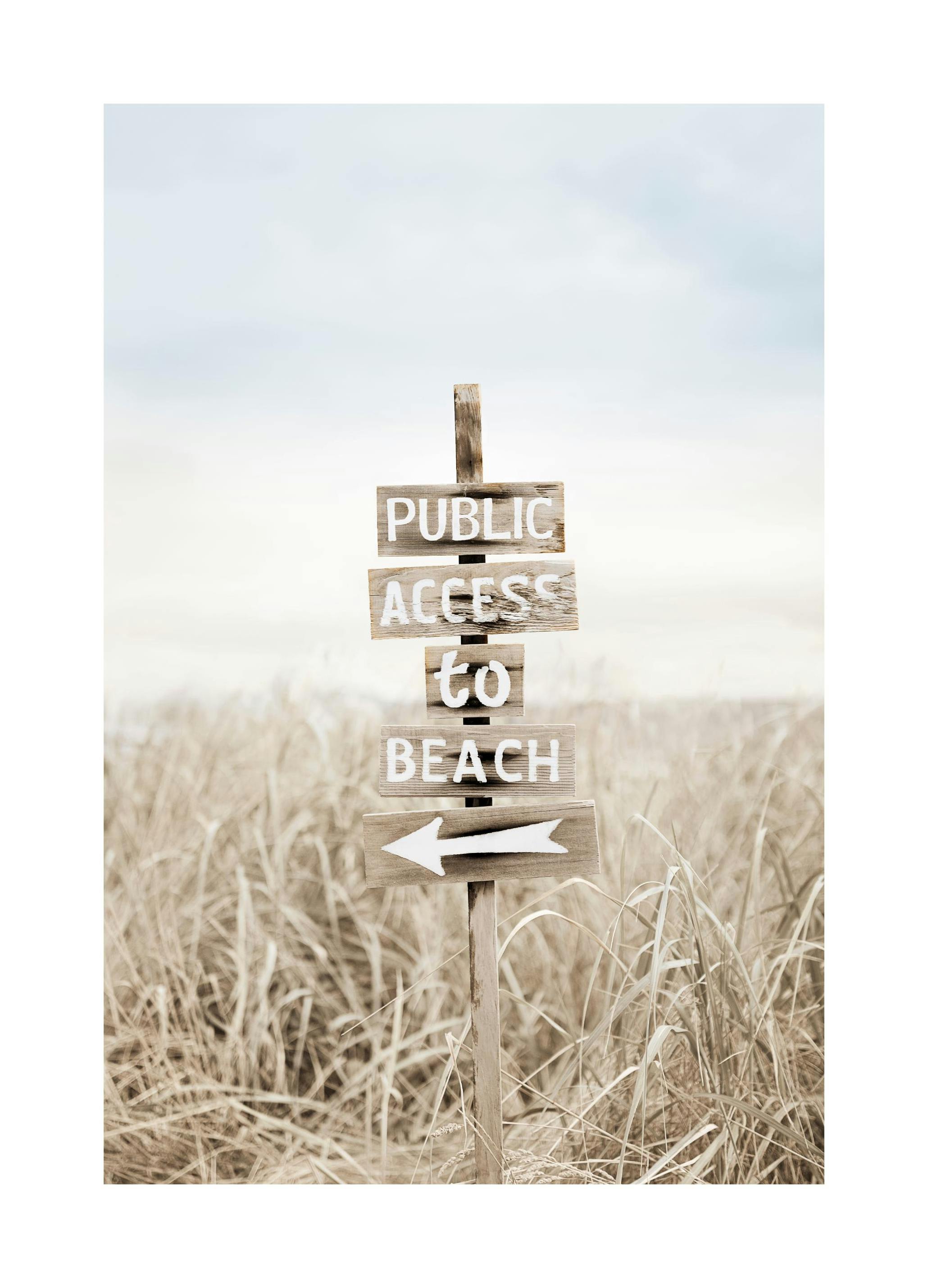Cartello Spiaggia Poster (21x30 cm) - Poster Store