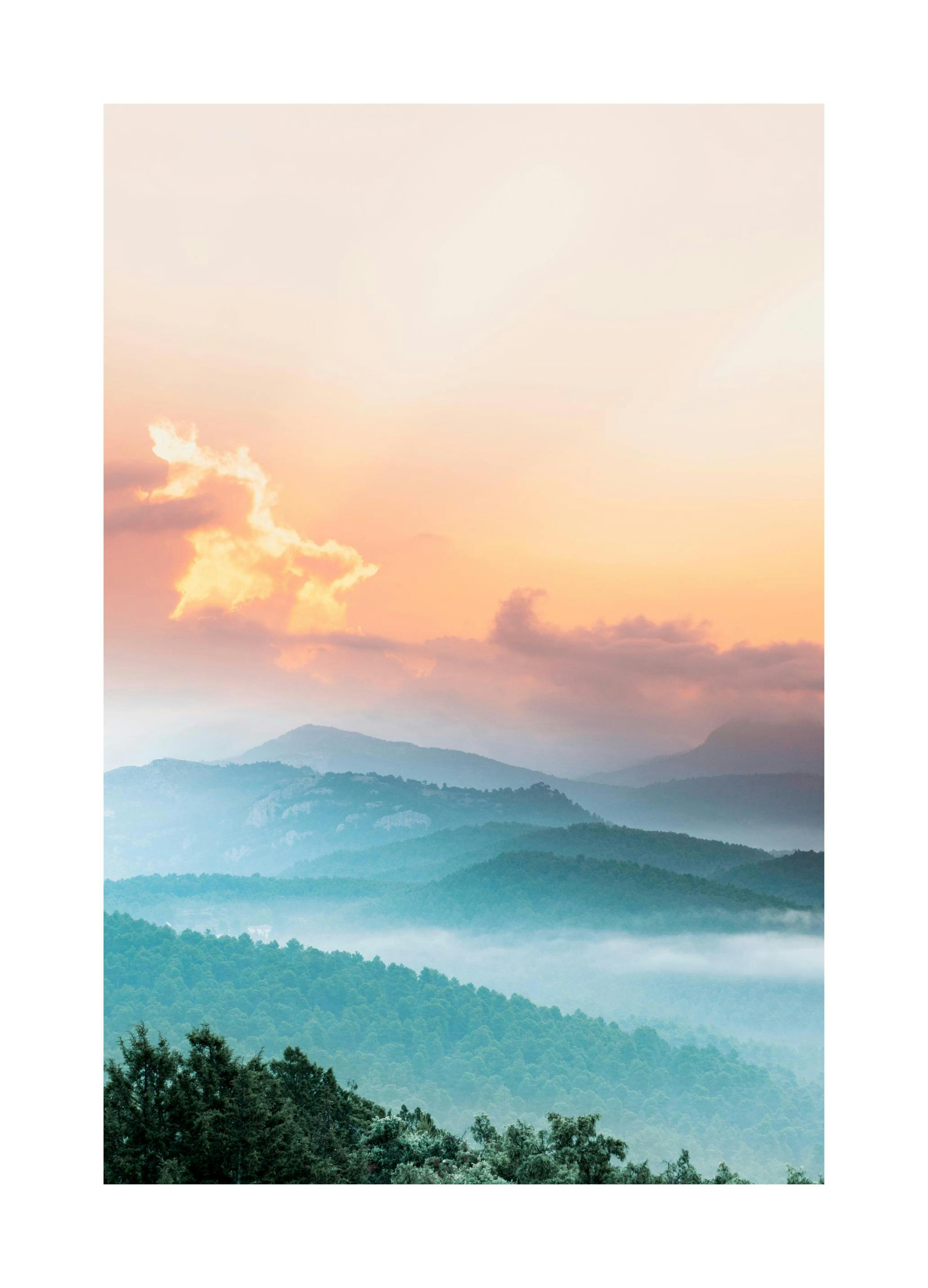 Siluett Berg Poster (50x70 cm) - Poster Store