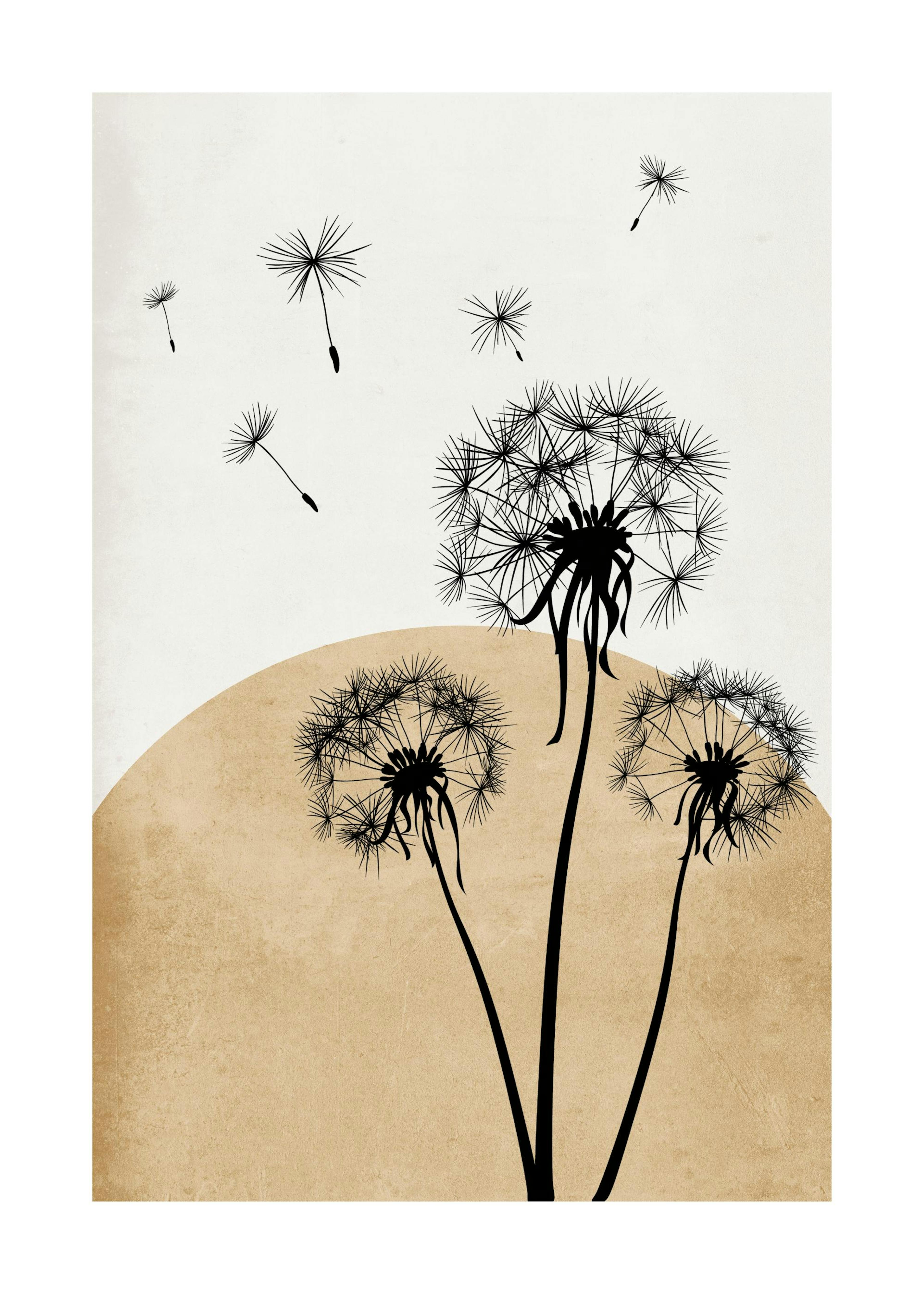 Goldener Löwenzahn Silhouette Poster 0