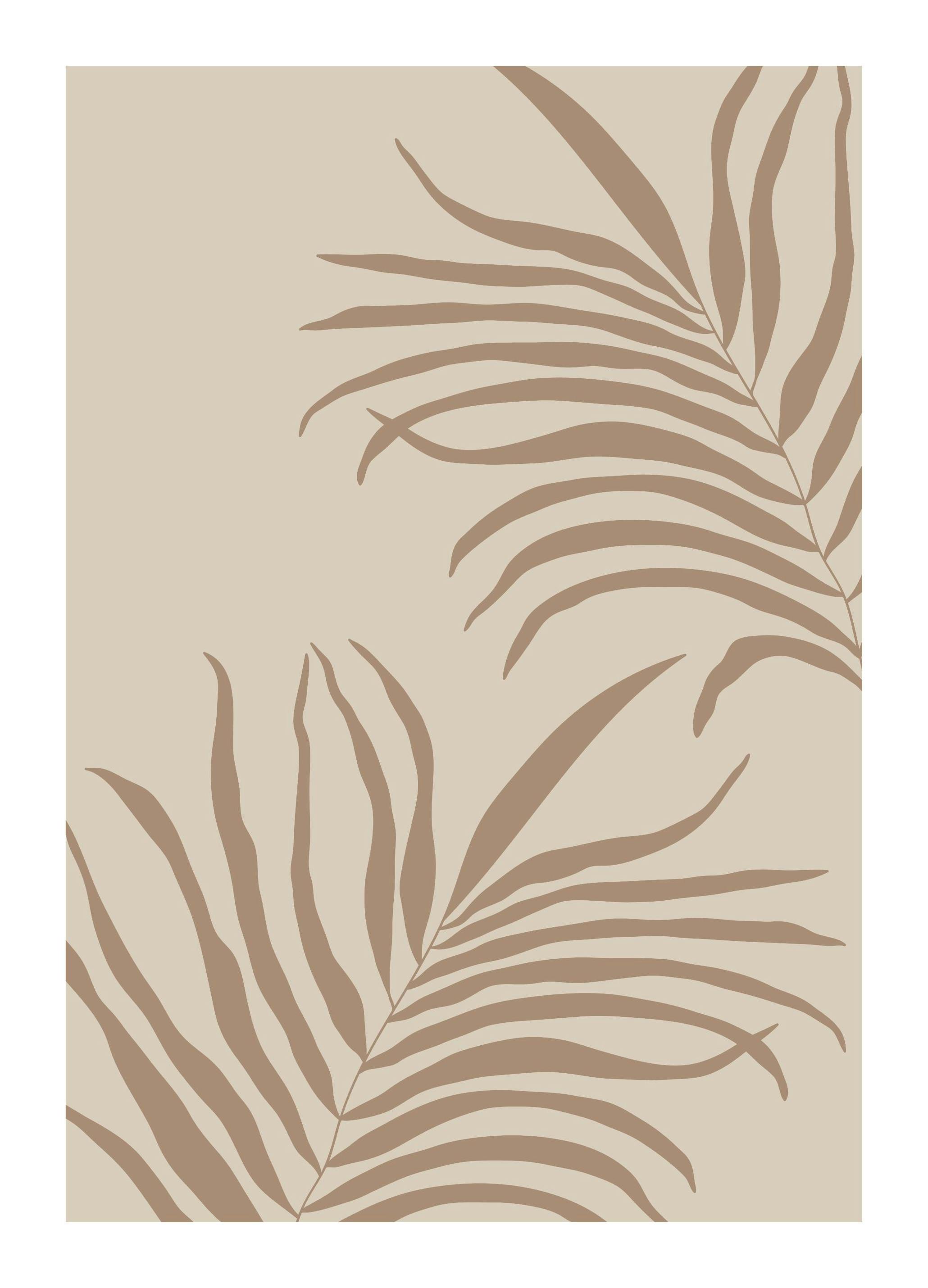 Beige Bladeren No1 Poster (21x30 cm) - Poster Store