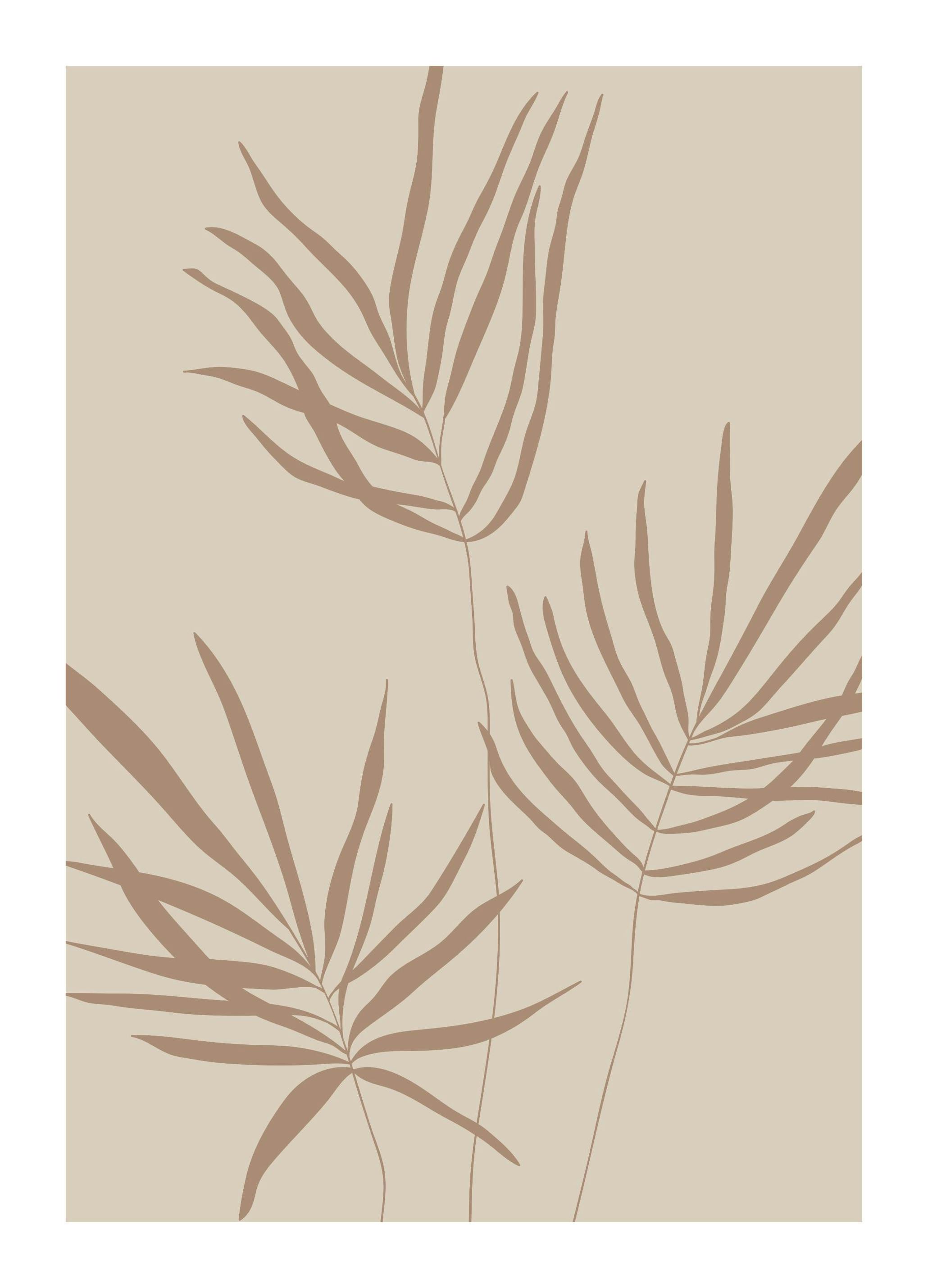 Beige Leaves No2 Poster (30x40 cm) - Poster Store