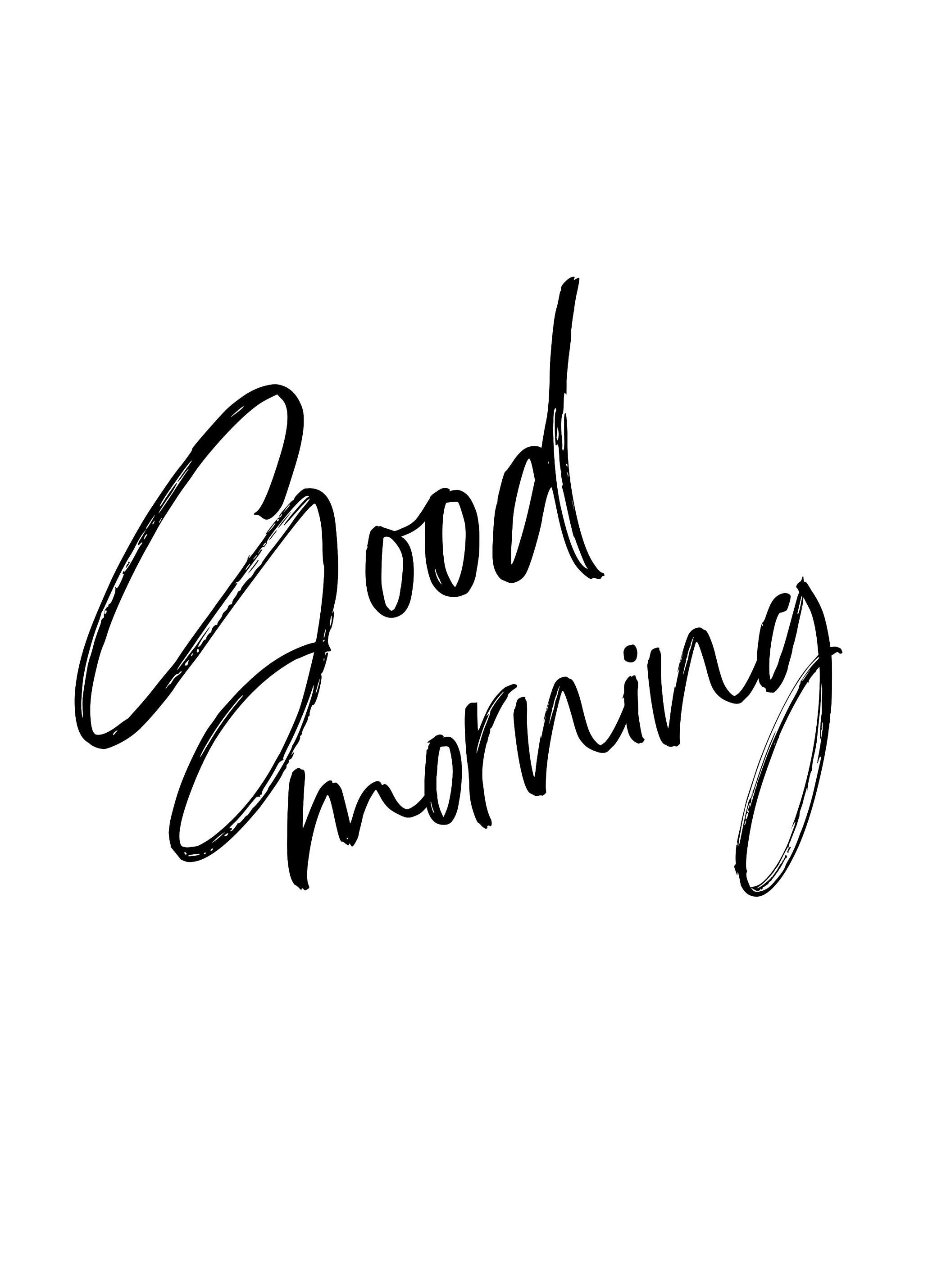 Good Morning Tekst Poster (50x70 cm) - Poster Store