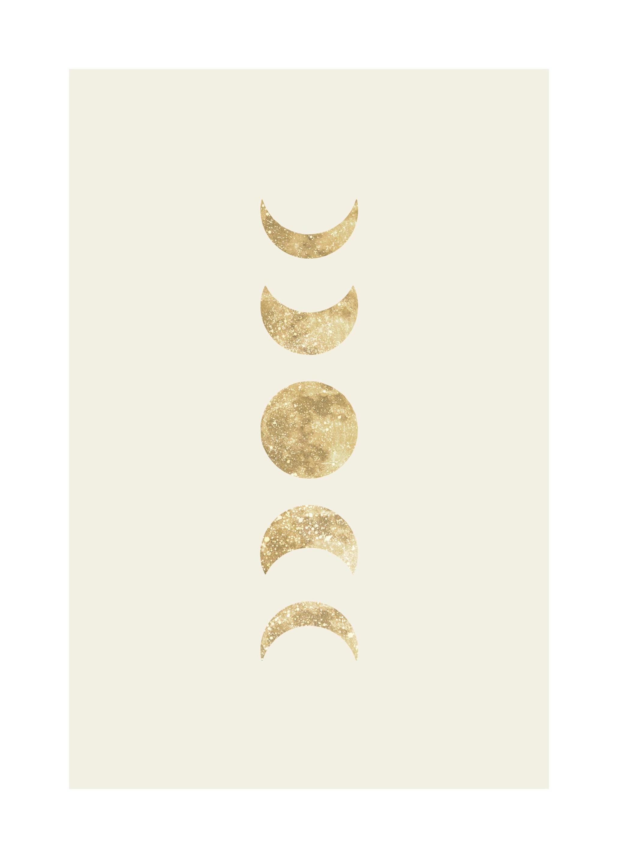 Goldene Mondphasen Poster (40x50 cm) - Poster Store