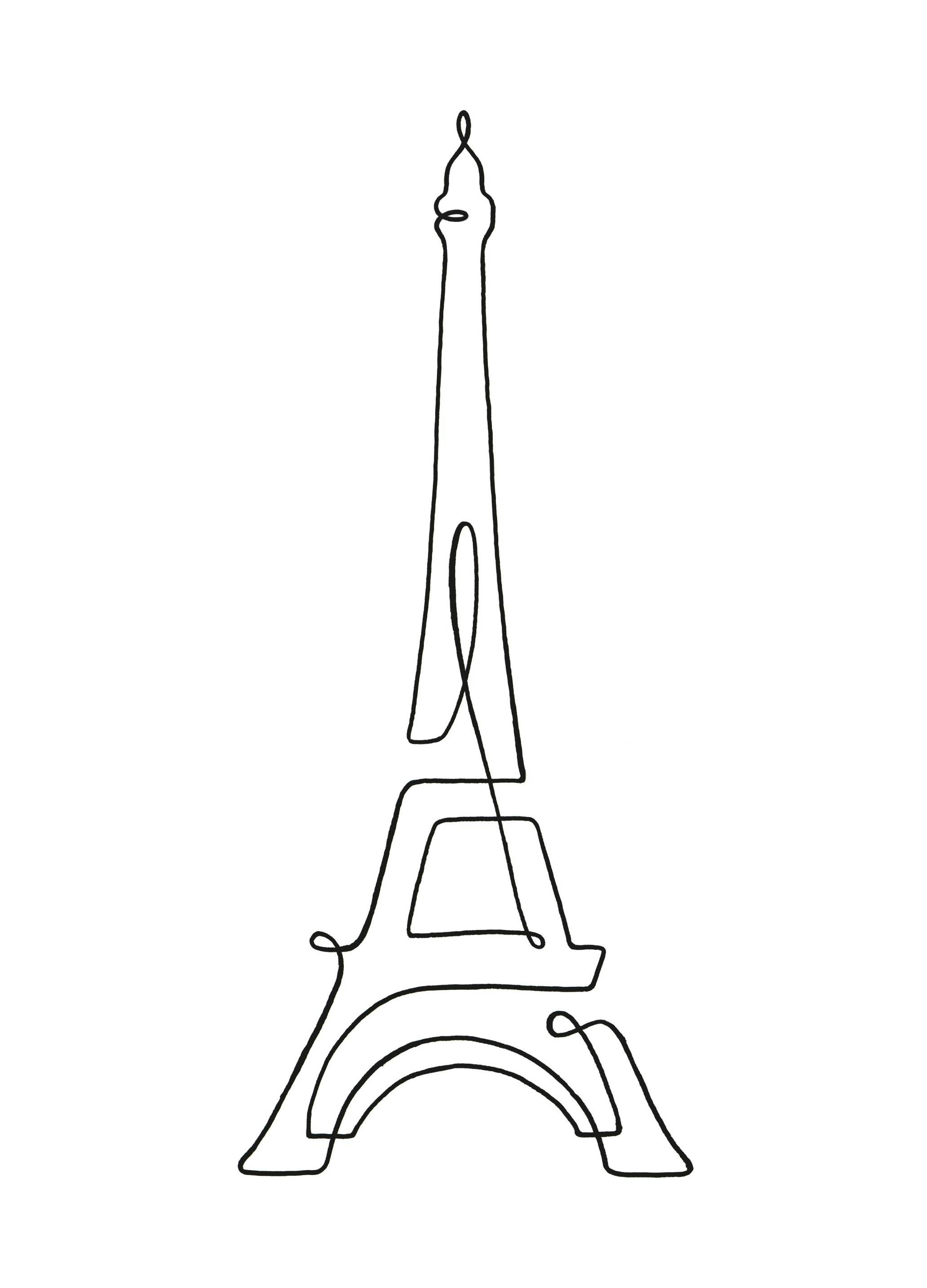 Eiffeltornet Line Art Poster (30x40 cm) - Poster Store