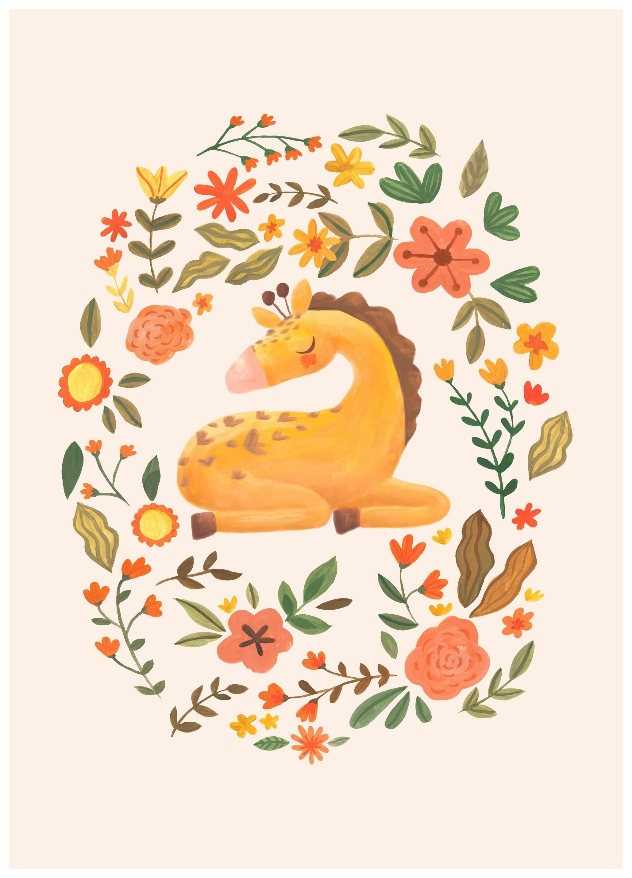 Prints Baby Giraffe Poster (30x40 cm) - Poster Store