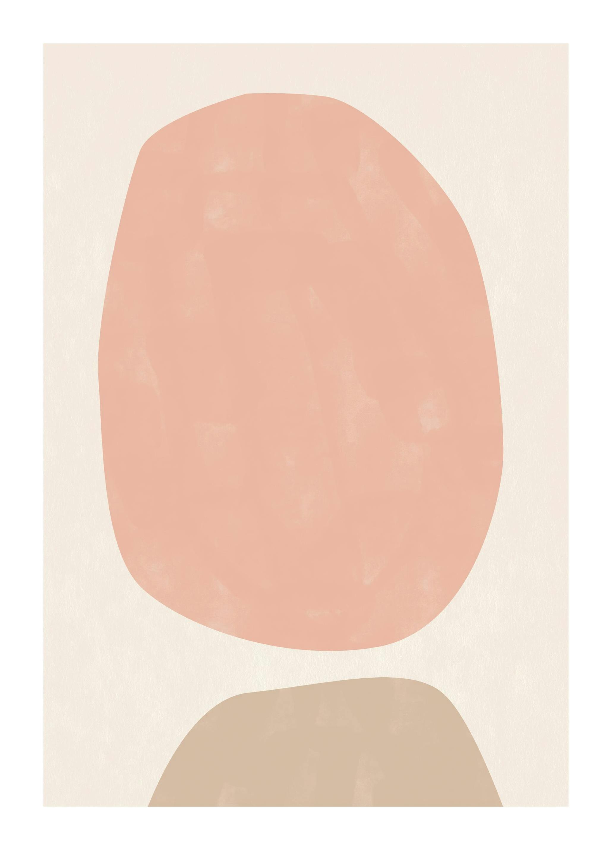 Roze en Beige Abstract No1 Poster (30x40 cm) - Poster Store