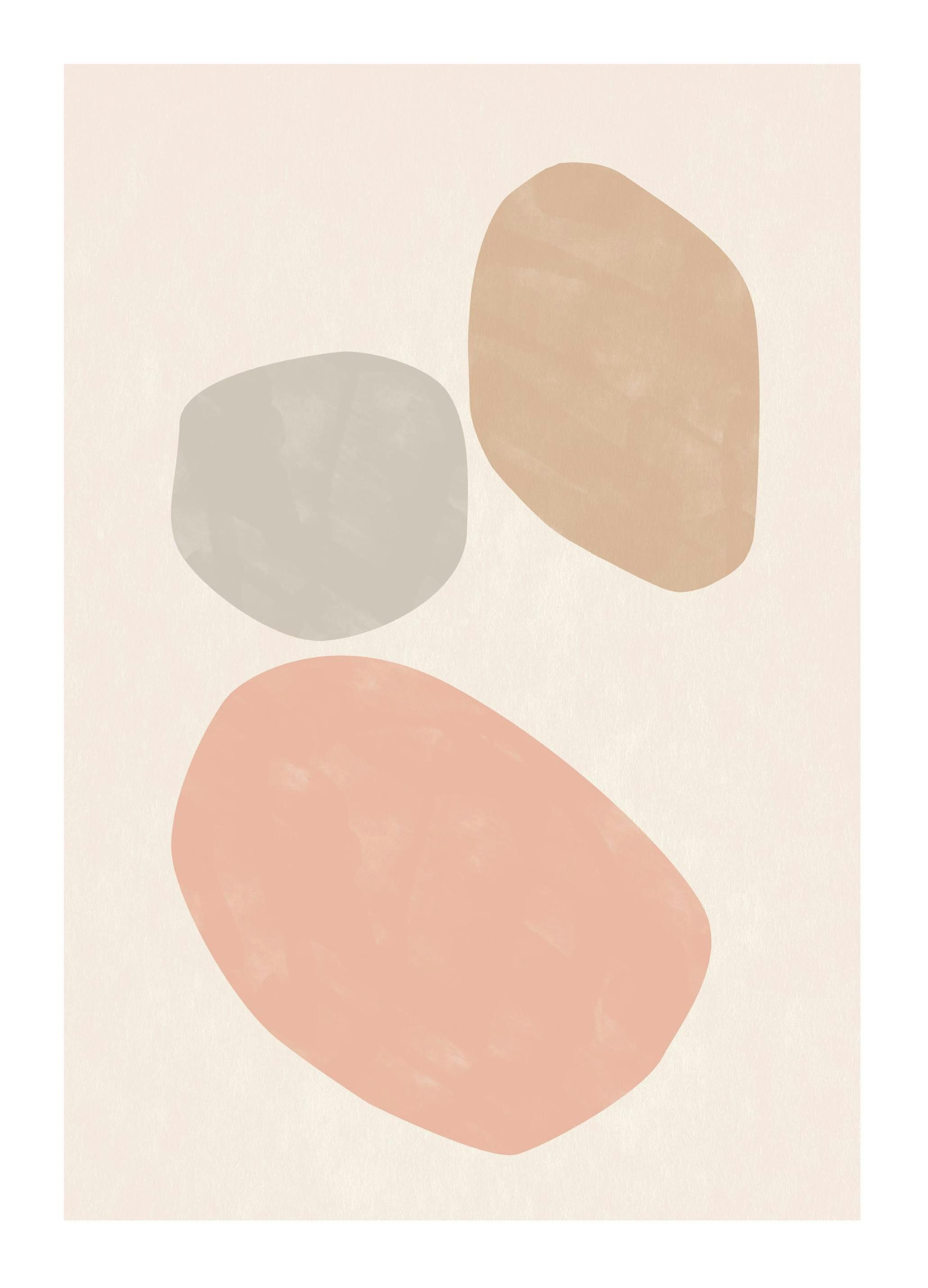 Rosa und Beige Abstrakt No2 Poster (30x40 cm) - Poster Store
