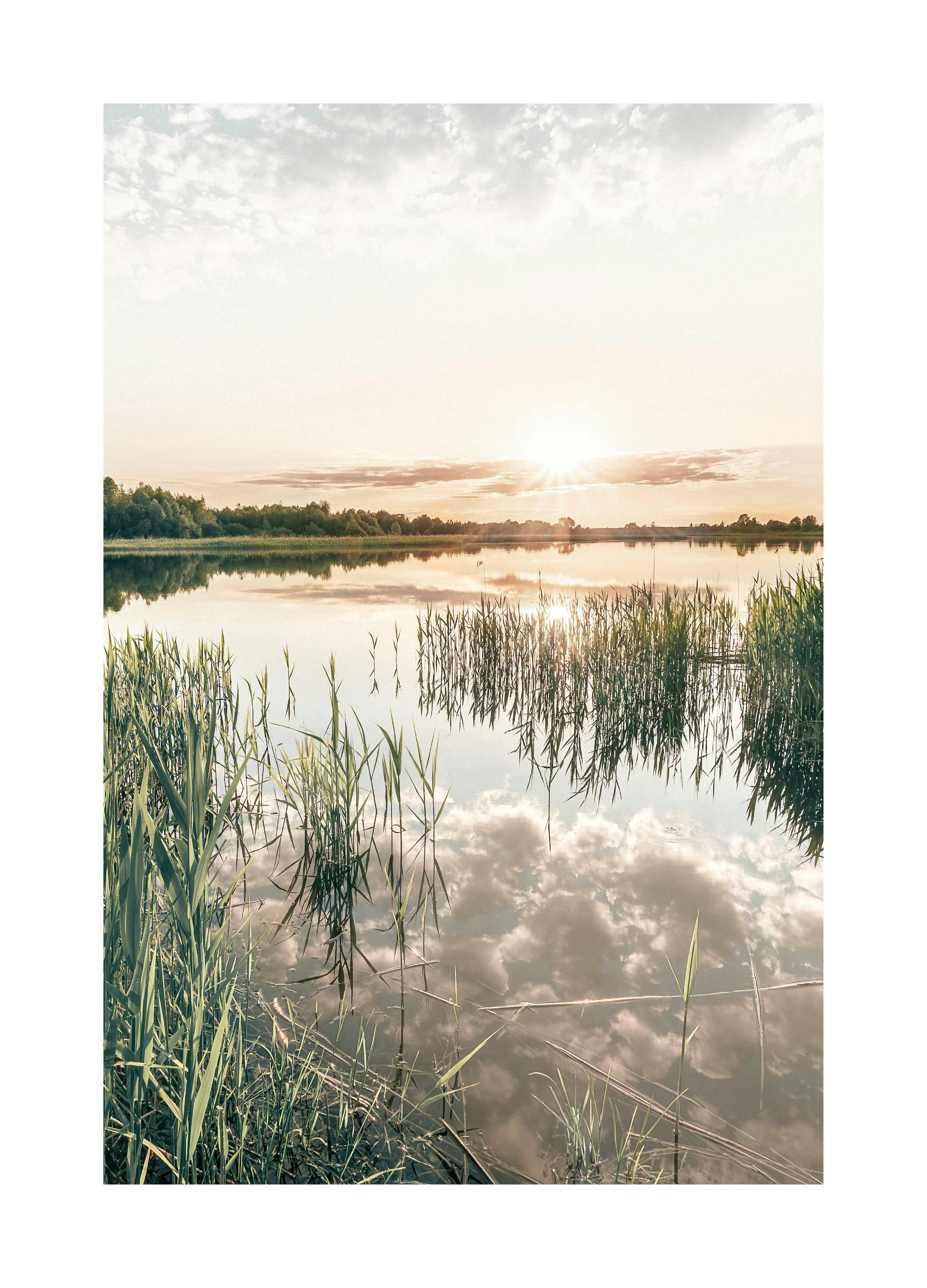 Lac Soleil Couchant Poster (30x40 cm) - Poster Store
