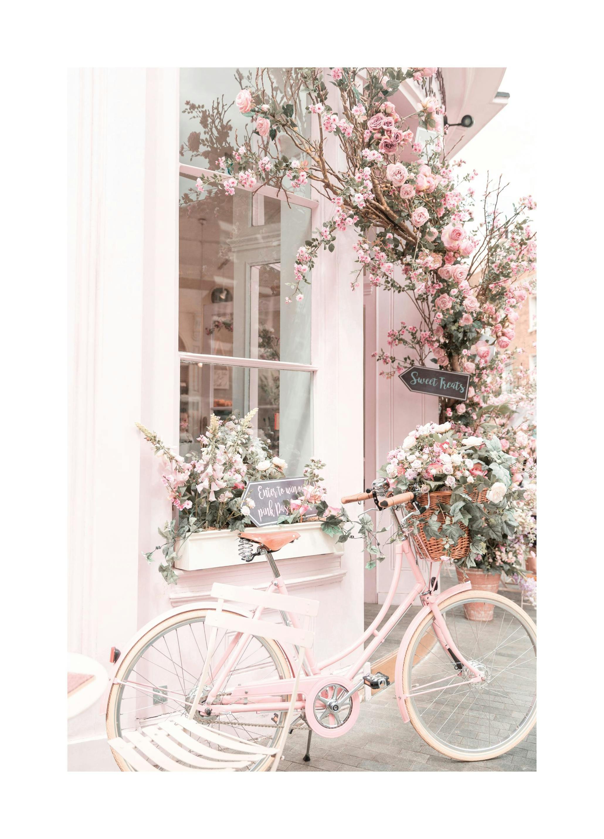 Pink Bicycle (40x50 cm) - Poster Store