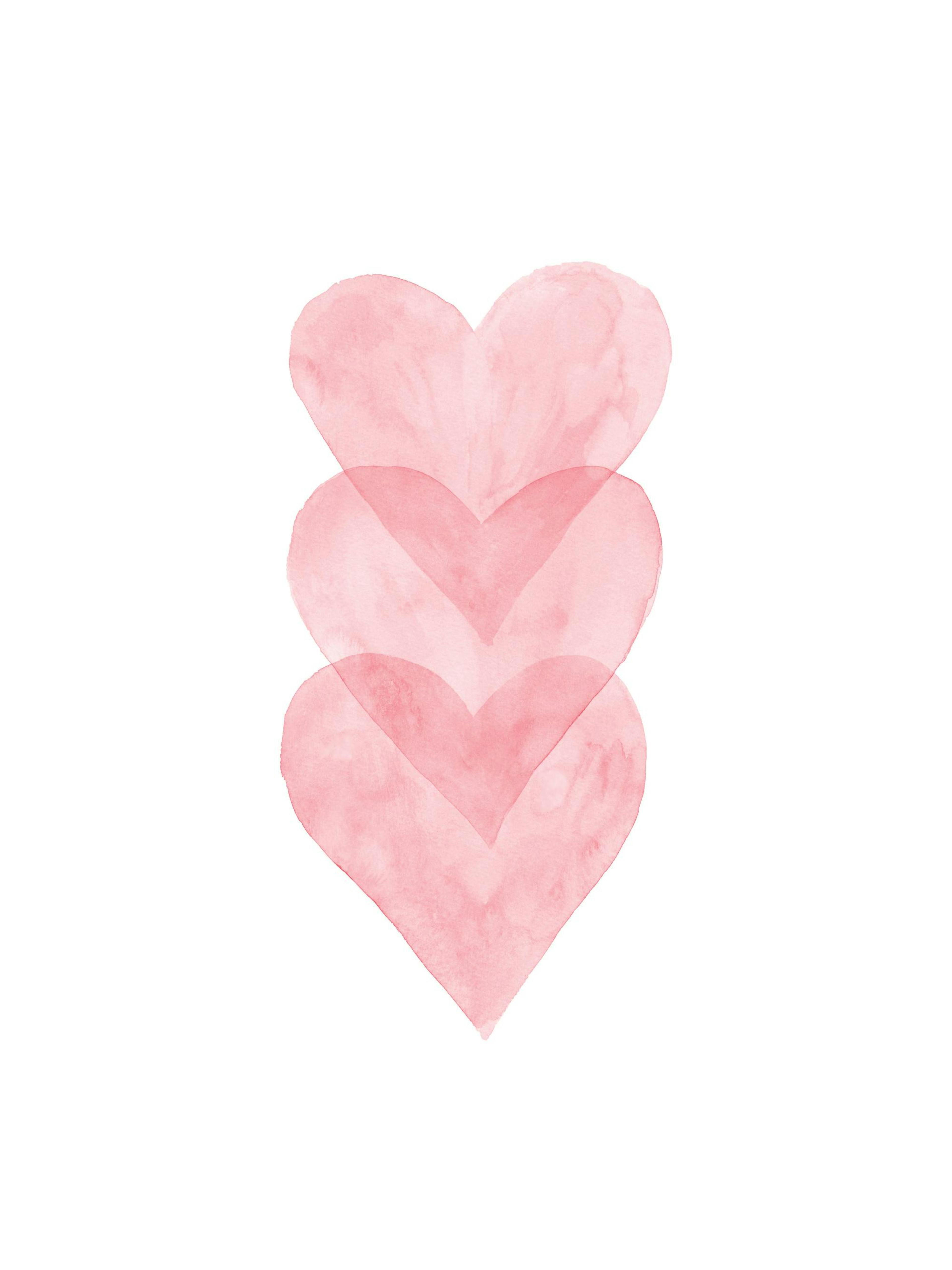 Watercolour Hearts Poster 0