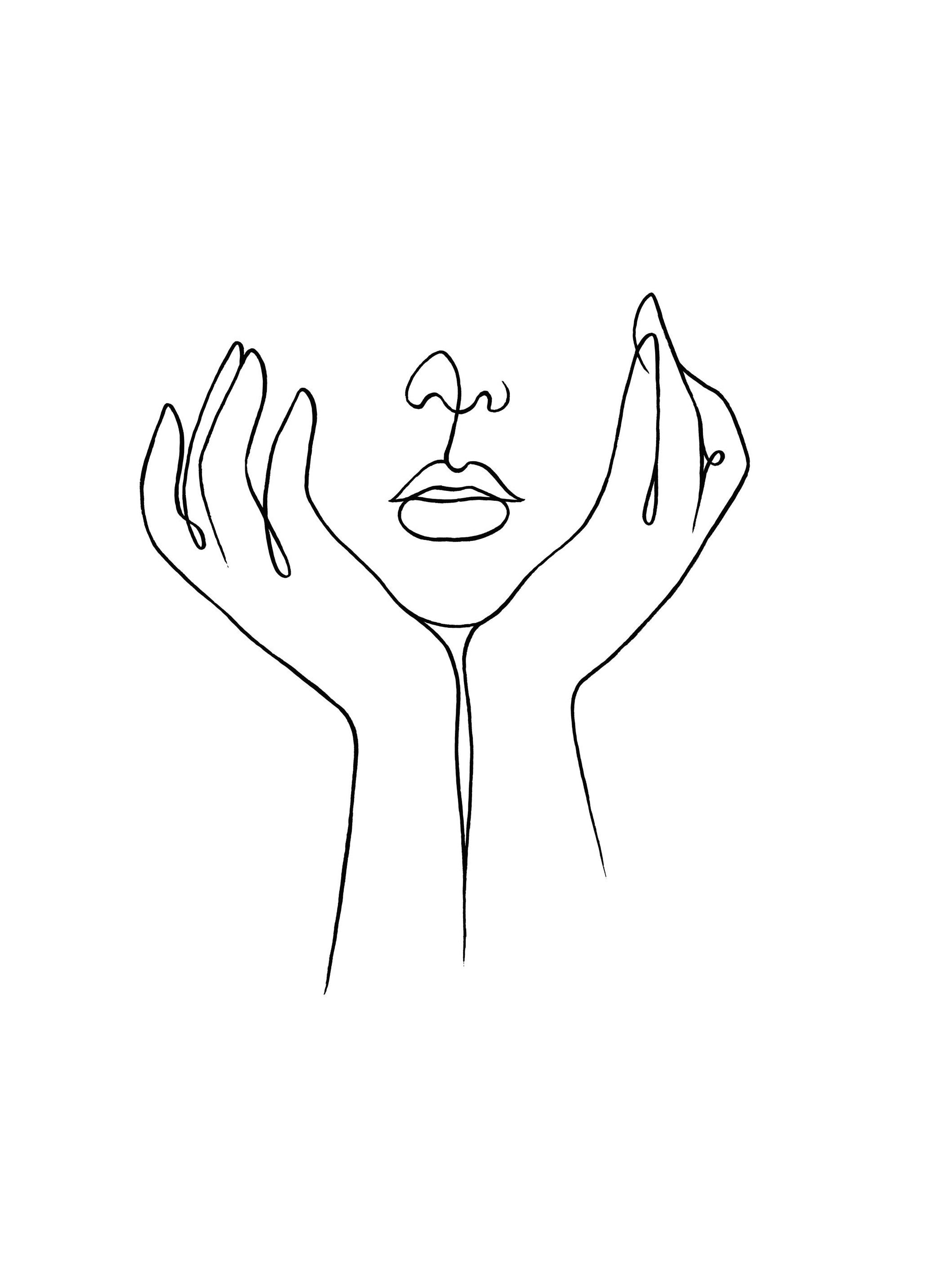 Line Art Pensif Poster (40x50 cm) - Poster Store