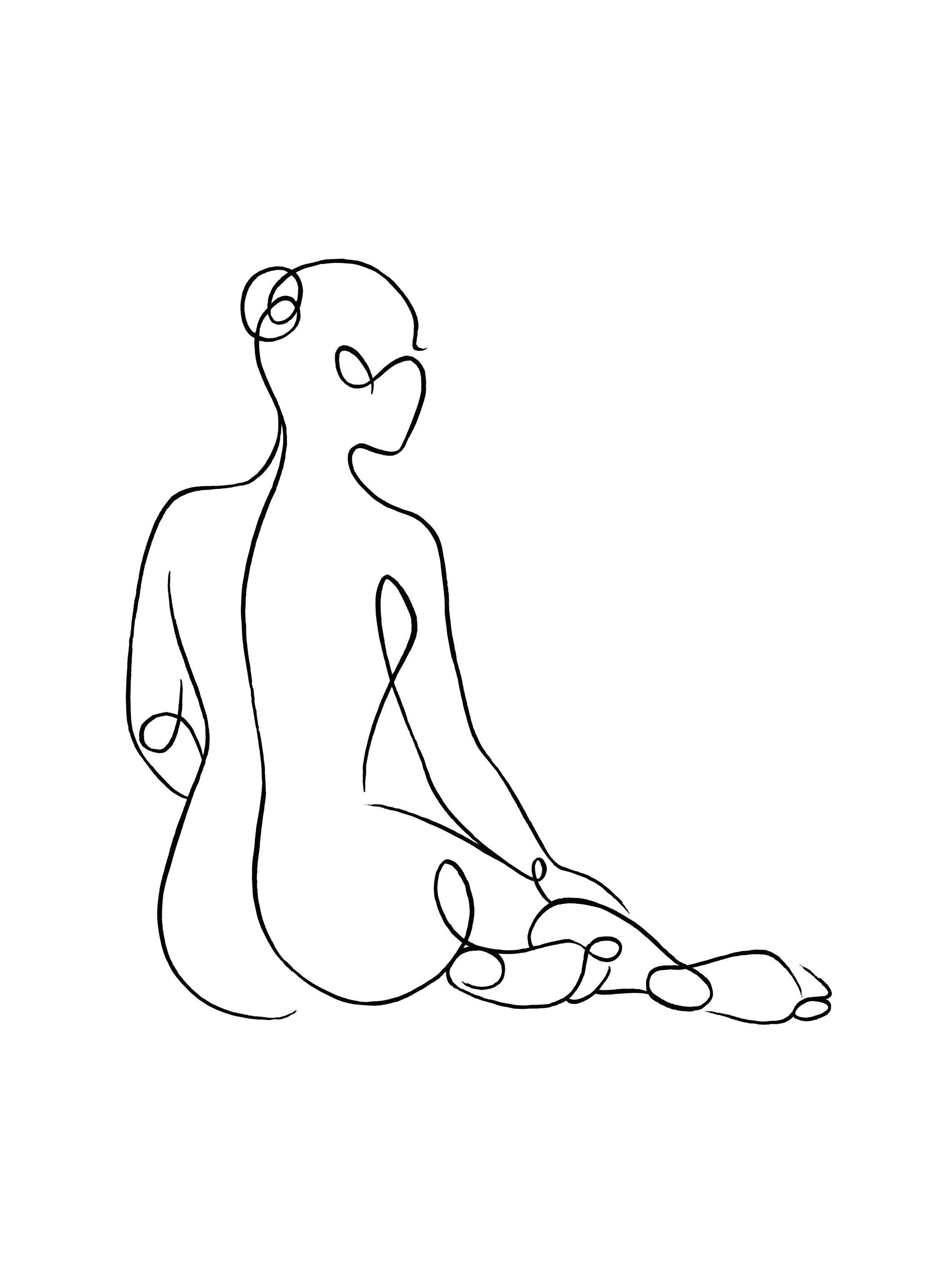 Line Art Poza Plakat (21x30 cm) - Poster Store